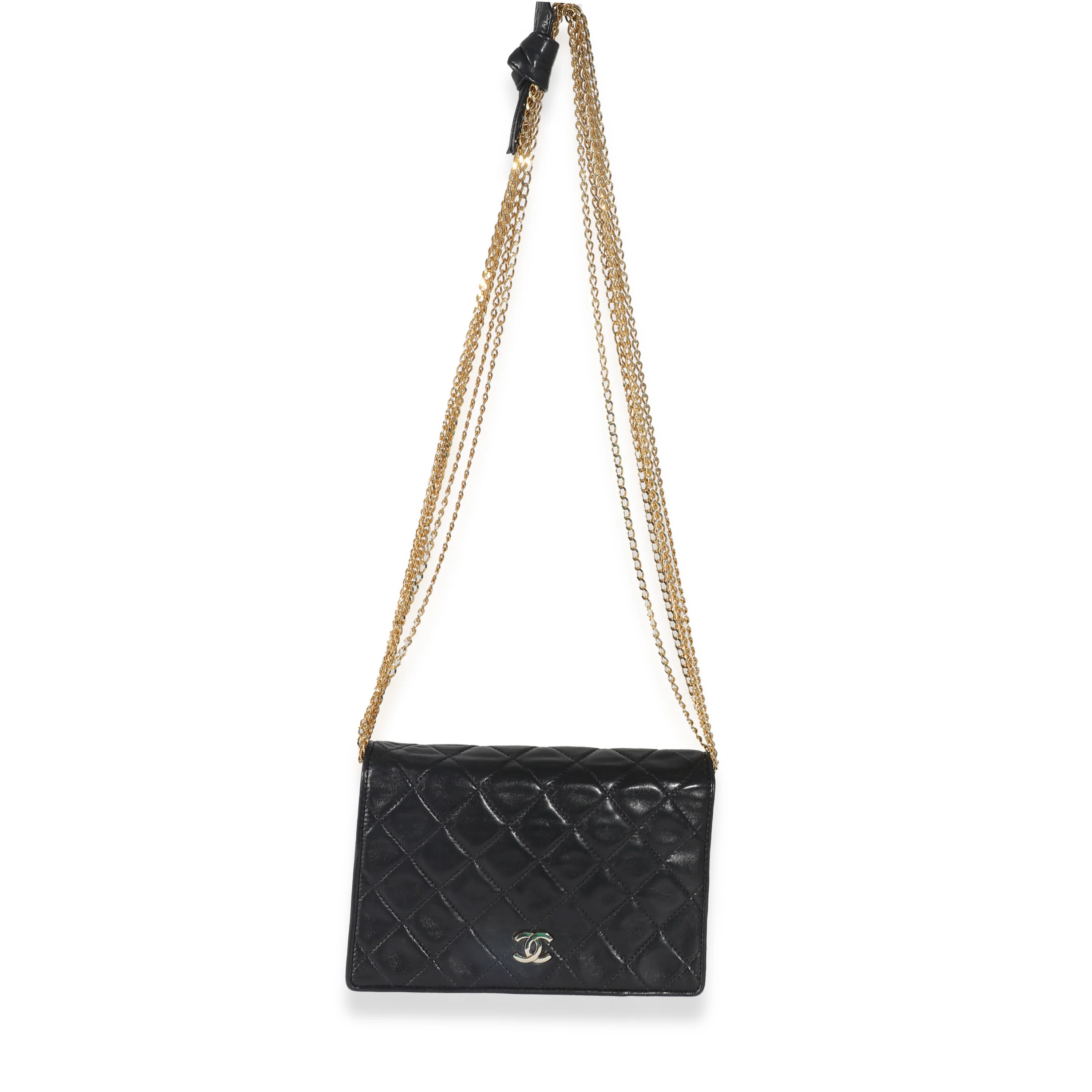 Chanel Black Lambskin Multi Chain Flap Bag - Image 4
