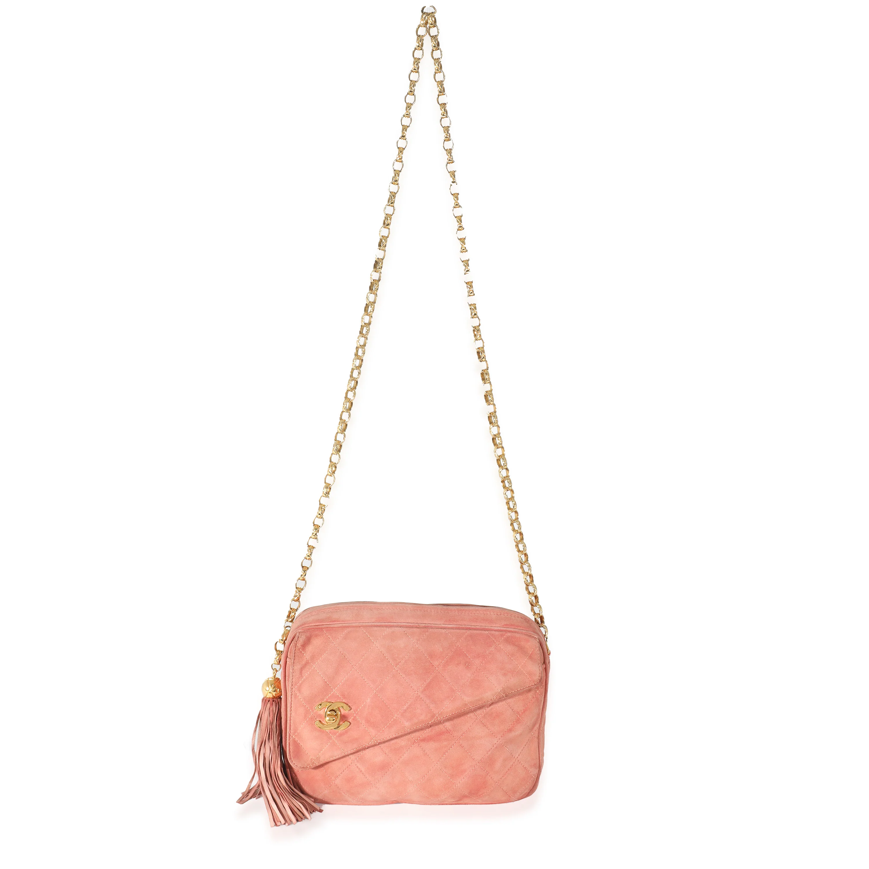 Pink Suede Bijoux Chain Camera Bag - Image 4