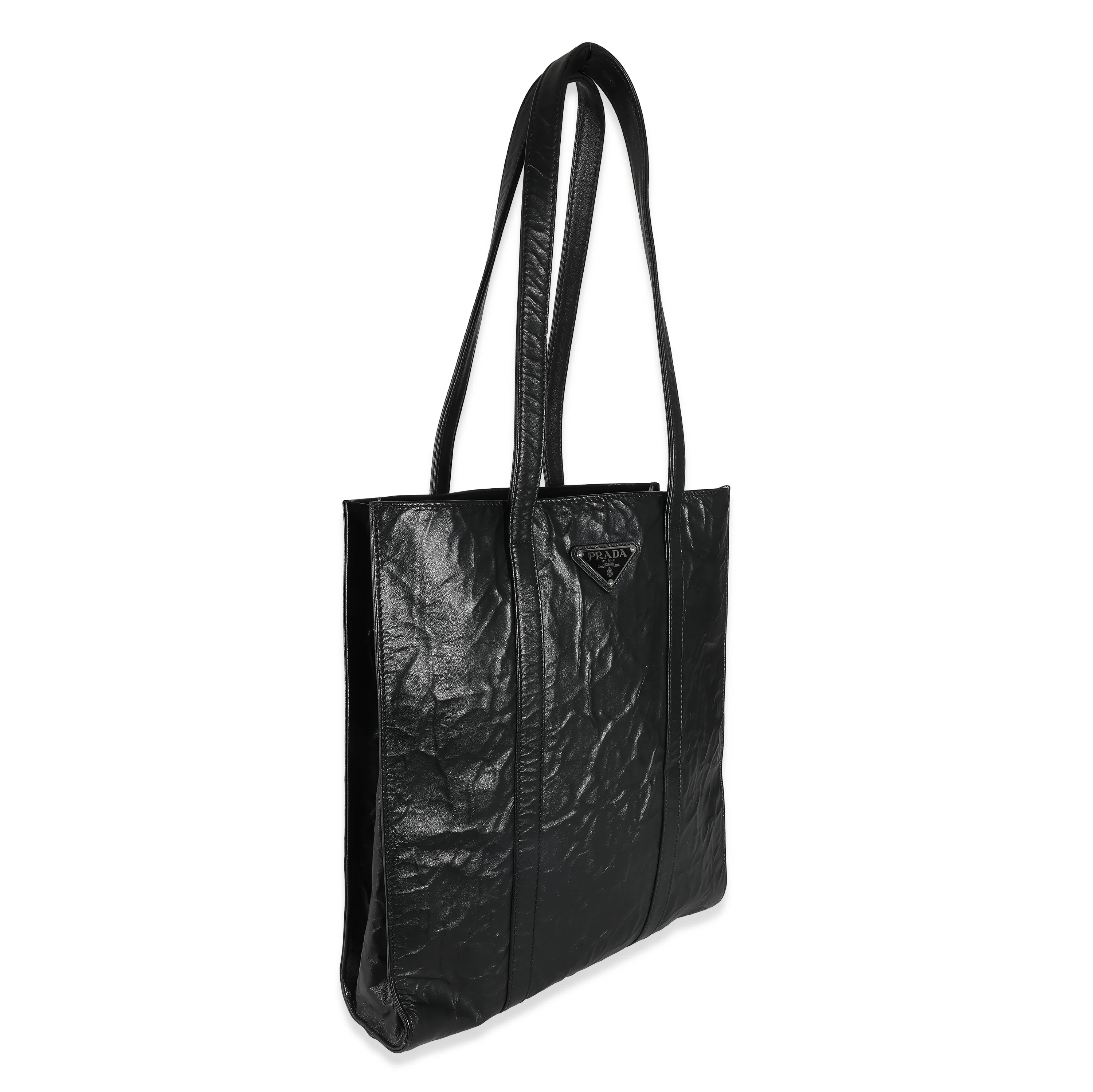Black Antique Nappa Small Tote - Image 3