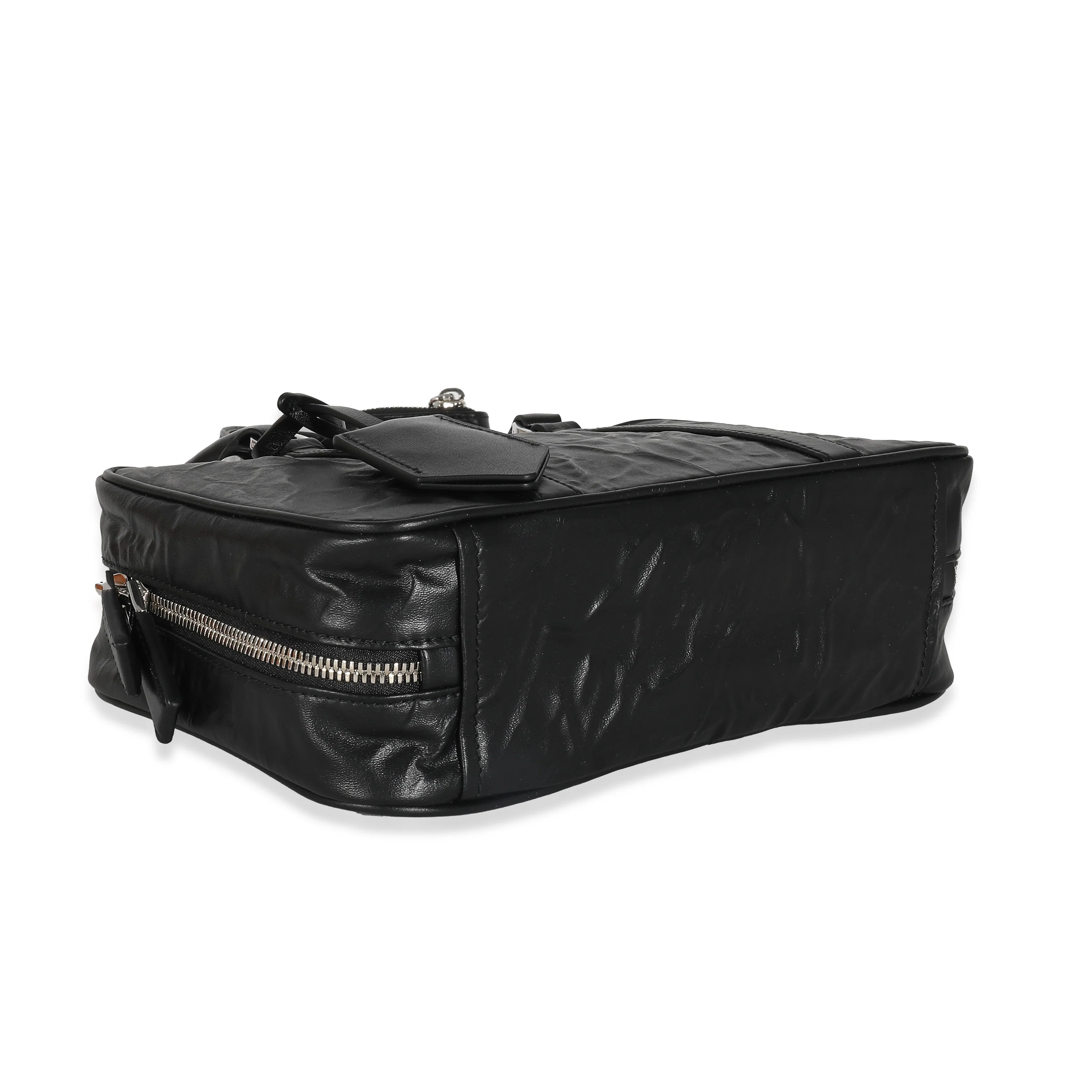 Prada Black Antique Nappa Medium Re-Edition 2001 Bag - Image 4