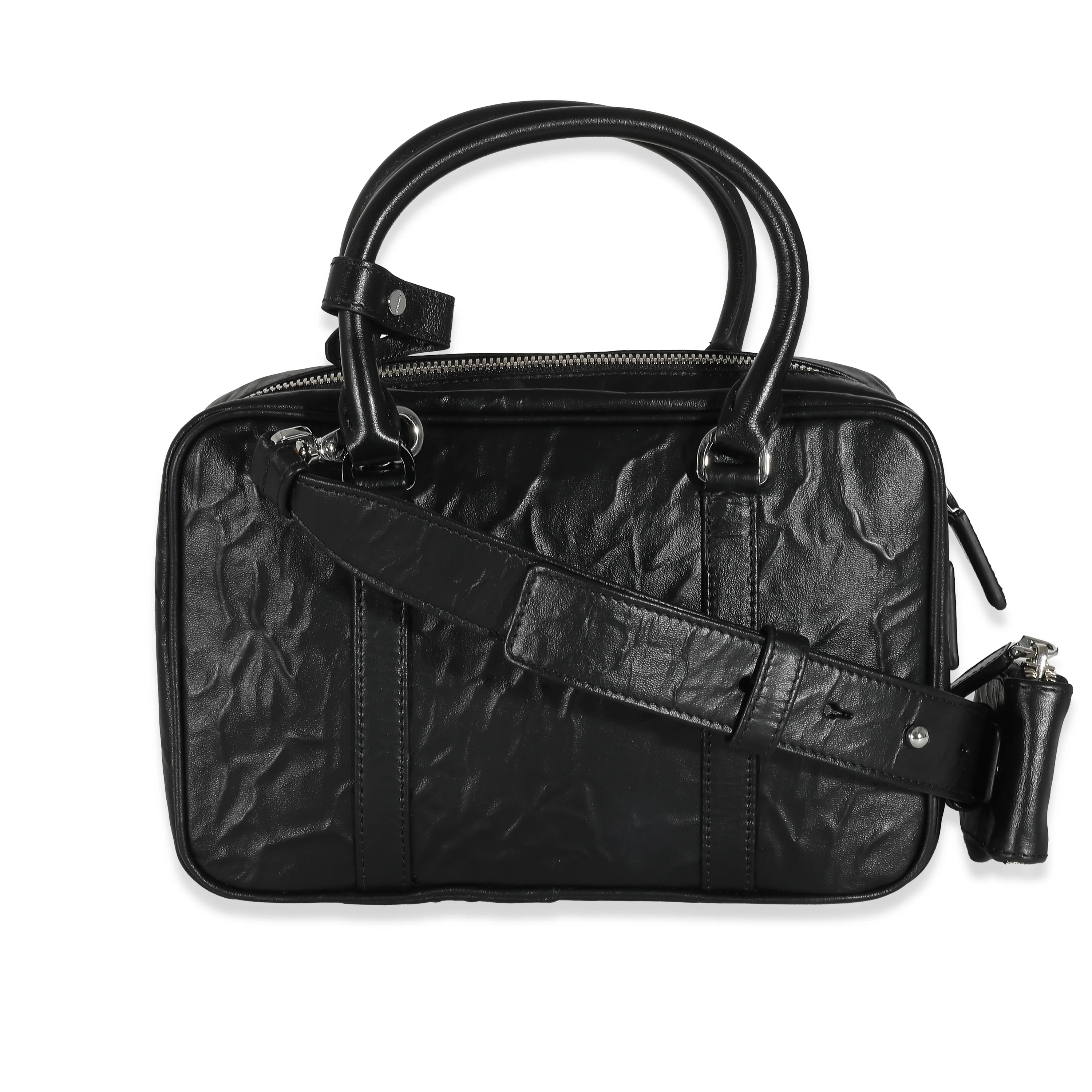 Prada Black Antique Nappa Medium Re-Edition 2001 Bag - Image 5
