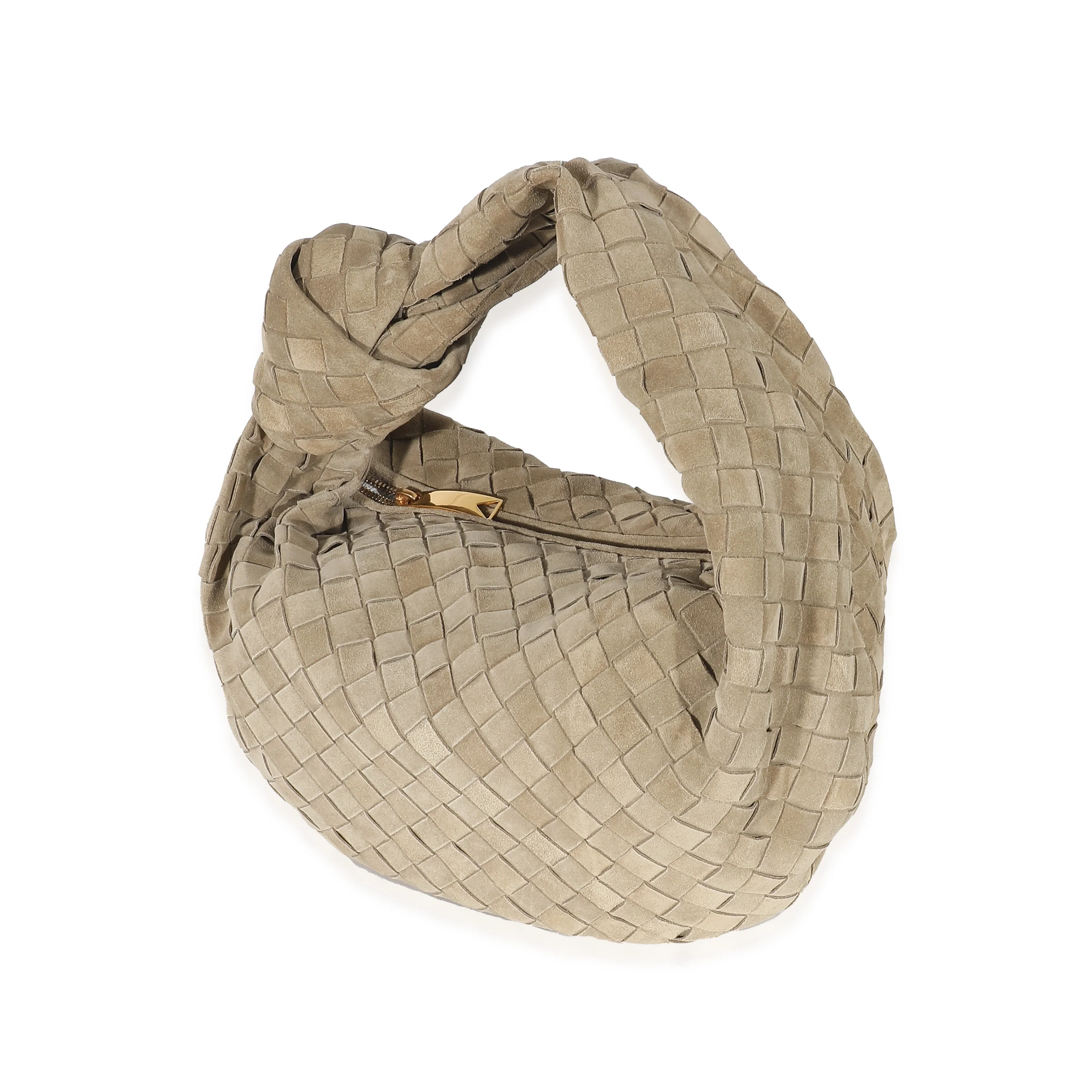 Bottega Veneta Taupe Suede Intrecciato Teen Jodie - Image 2