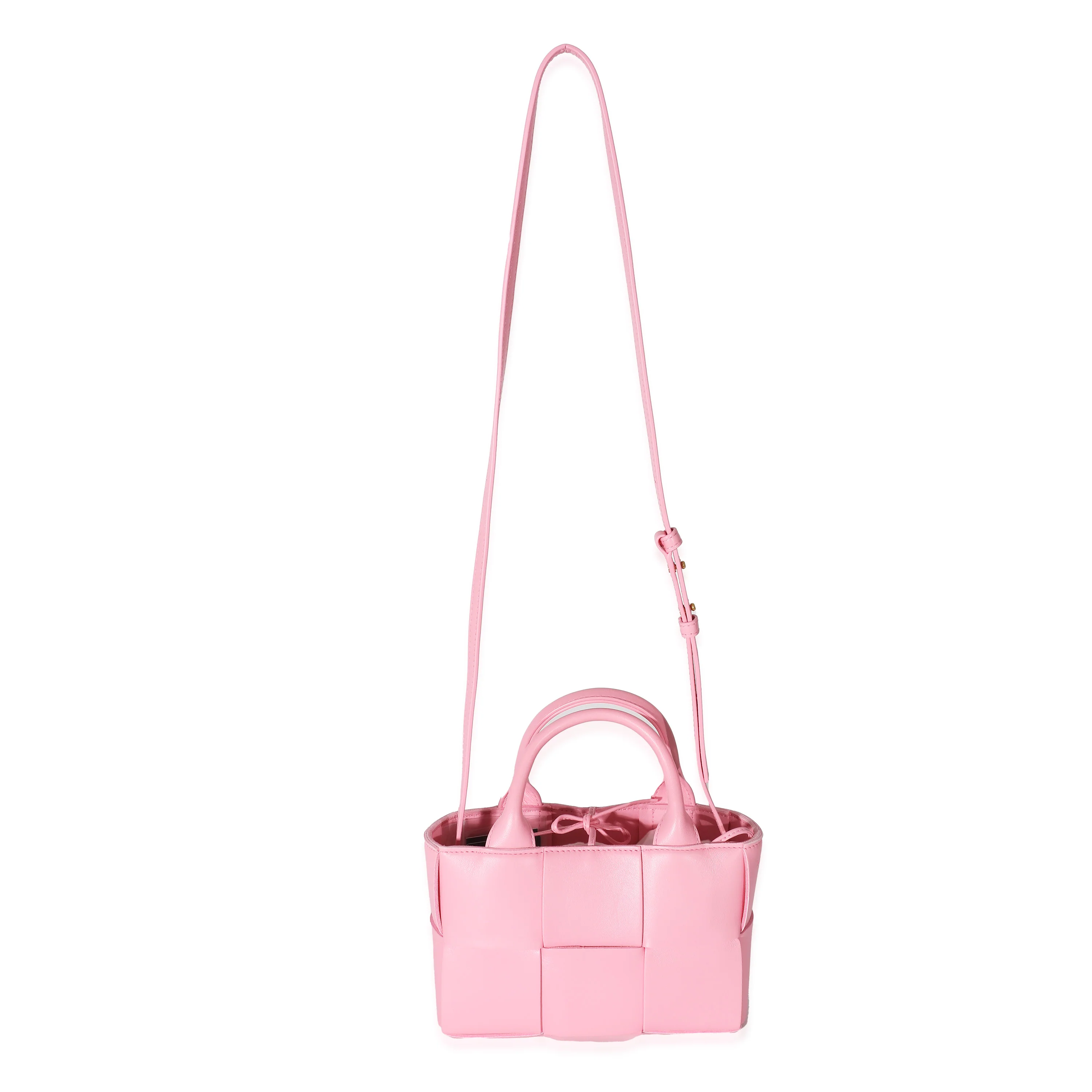 Bottega Veneta Pink Intrecciato Lambskin Candy Arco Tote - Image 8
