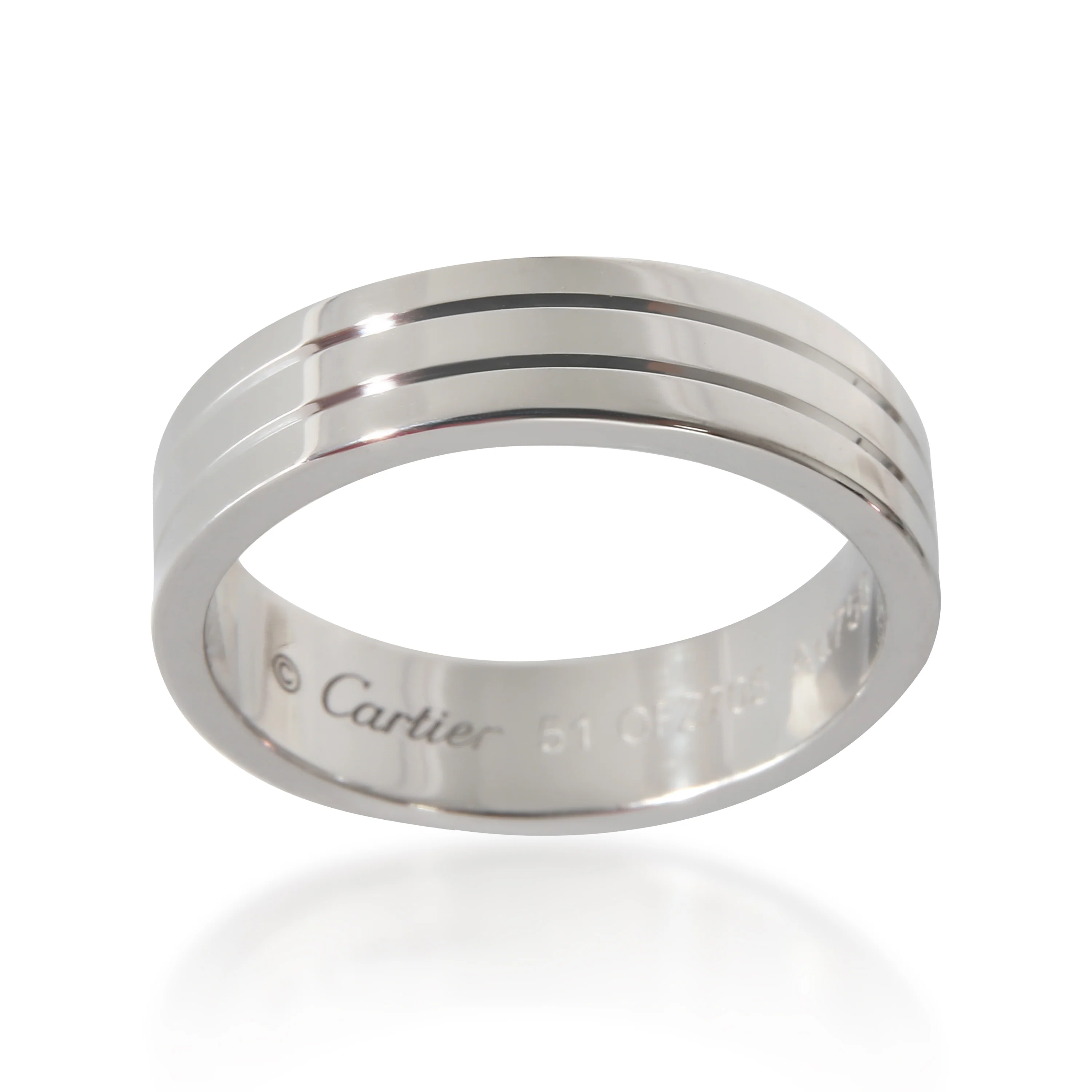 Vendome Louis Cartier Wedding Band (White Gold) - Image 4