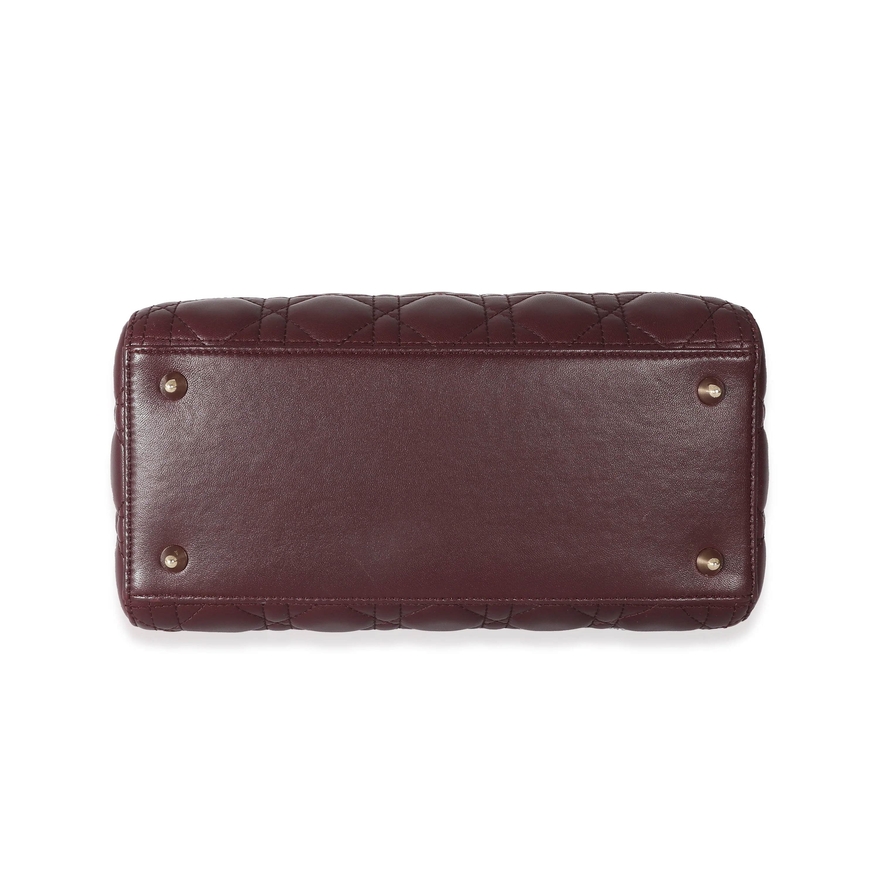 Christian Dior Burgundy Cannage Lambskin Medium Lady Dior - Image 4