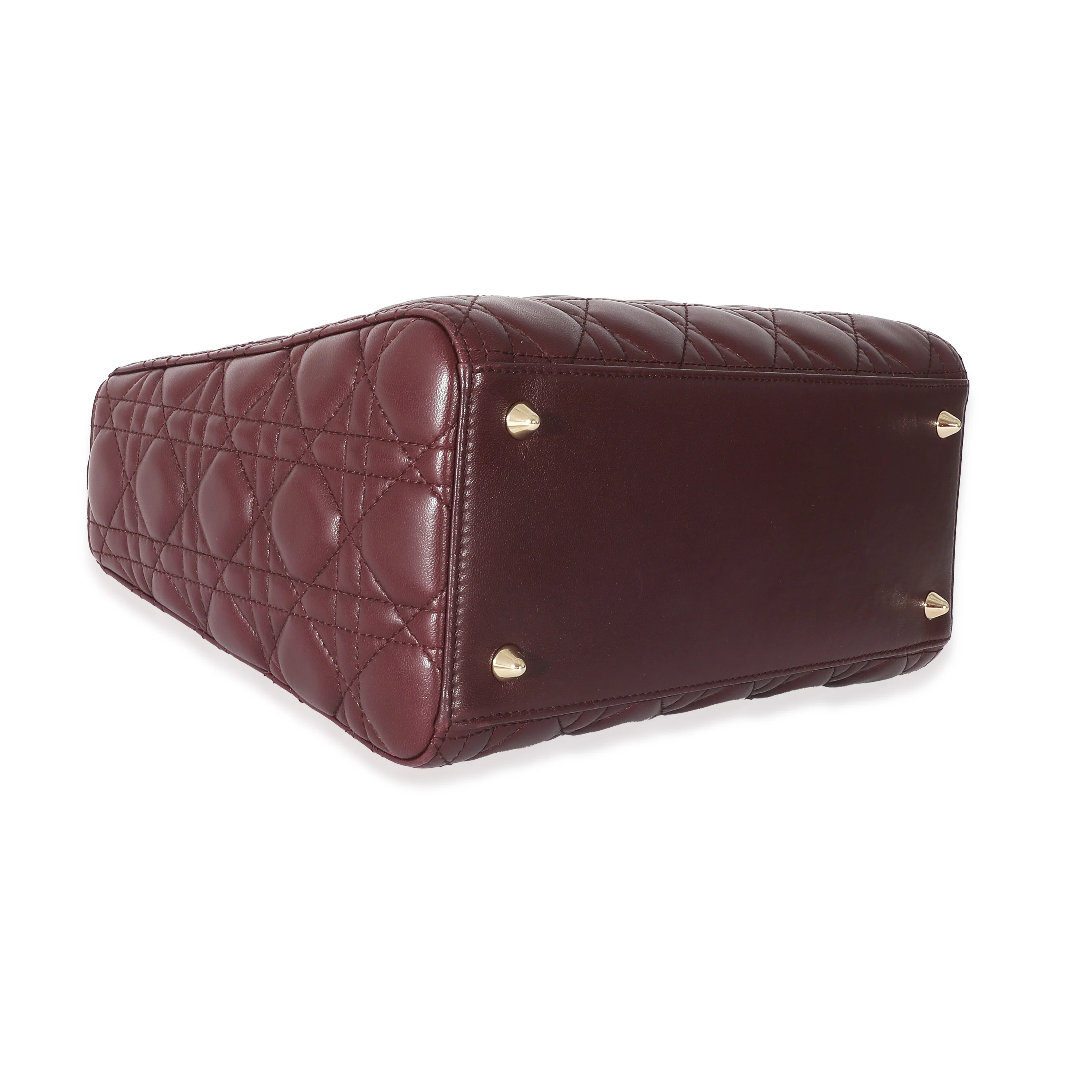 Christian Dior Burgundy Cannage Lambskin Medium Lady Dior - Image 6