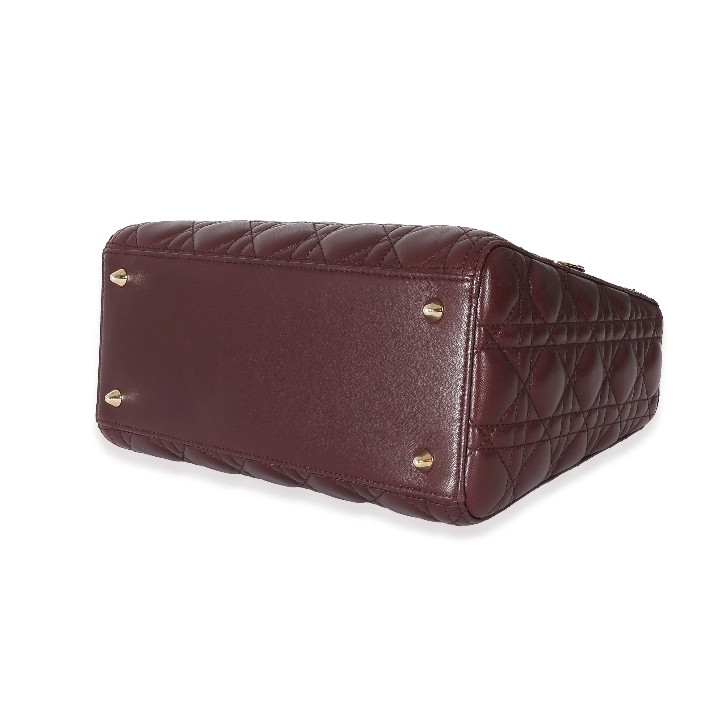 Christian Dior Burgundy Cannage Lambskin Medium Lady Dior - Image 7