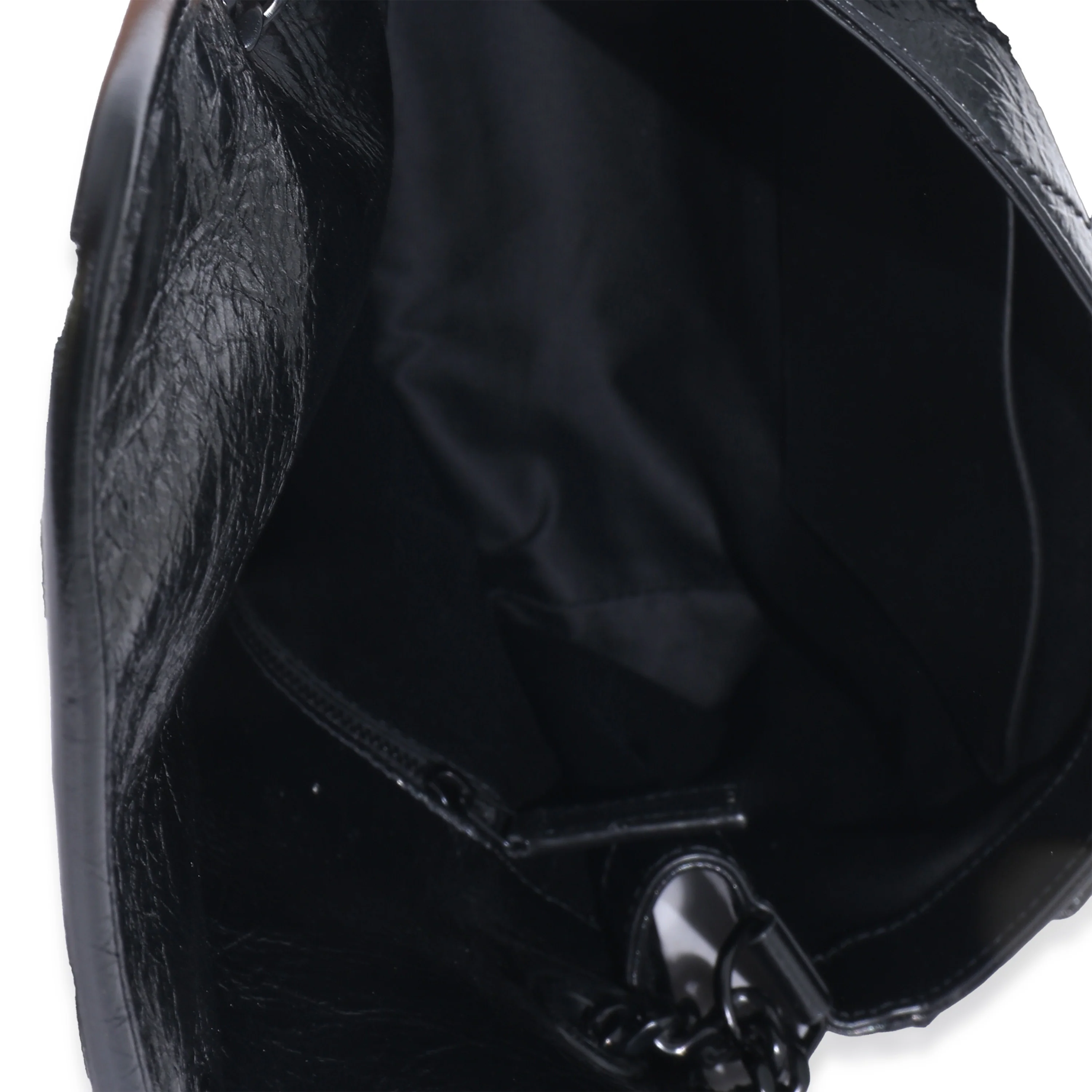 Saint Laurent Black Crinkled Calfskin Medium Niki Bag - Image 8