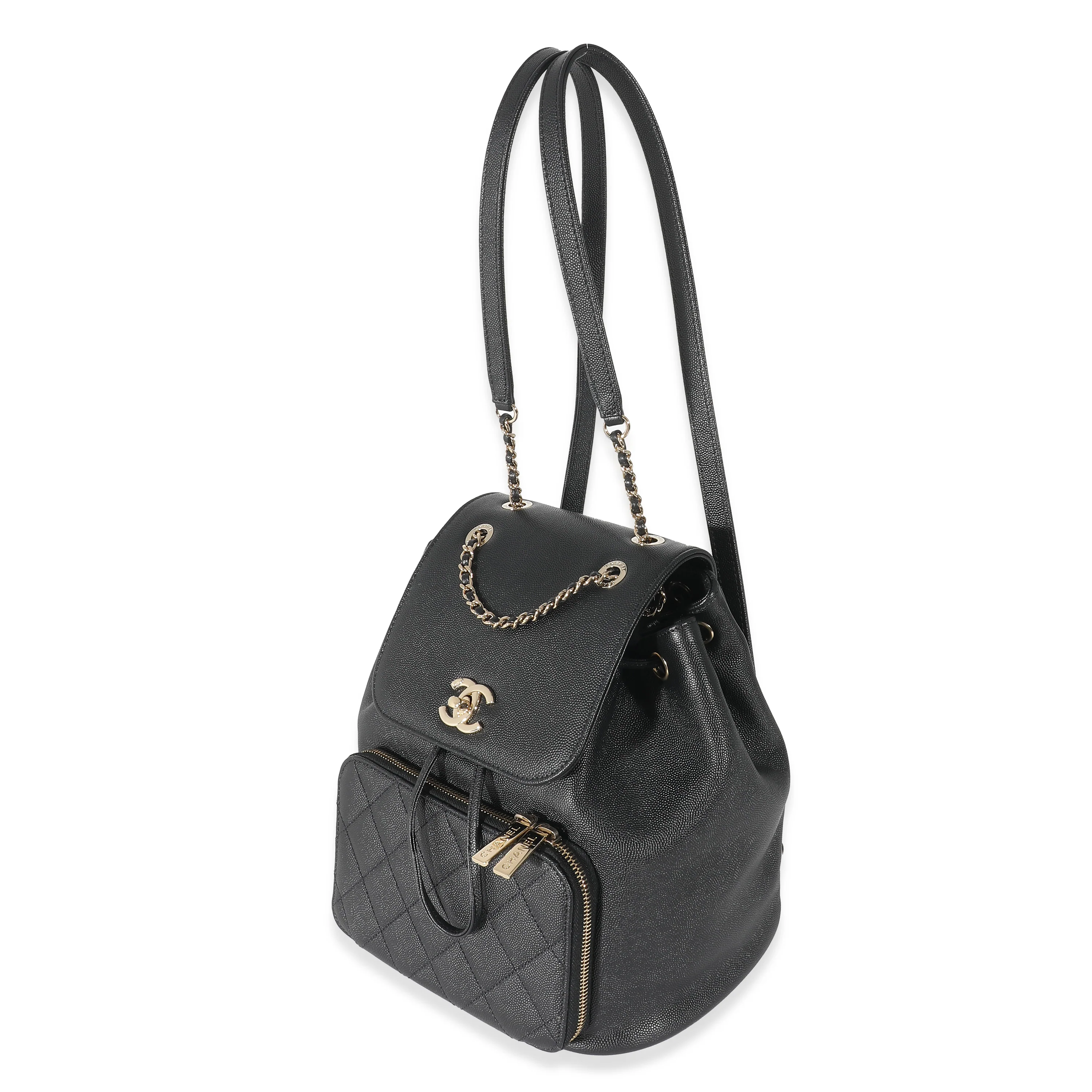 Chanel 18S Black Quilted Caviar Business Affinity Backpack - Image 2