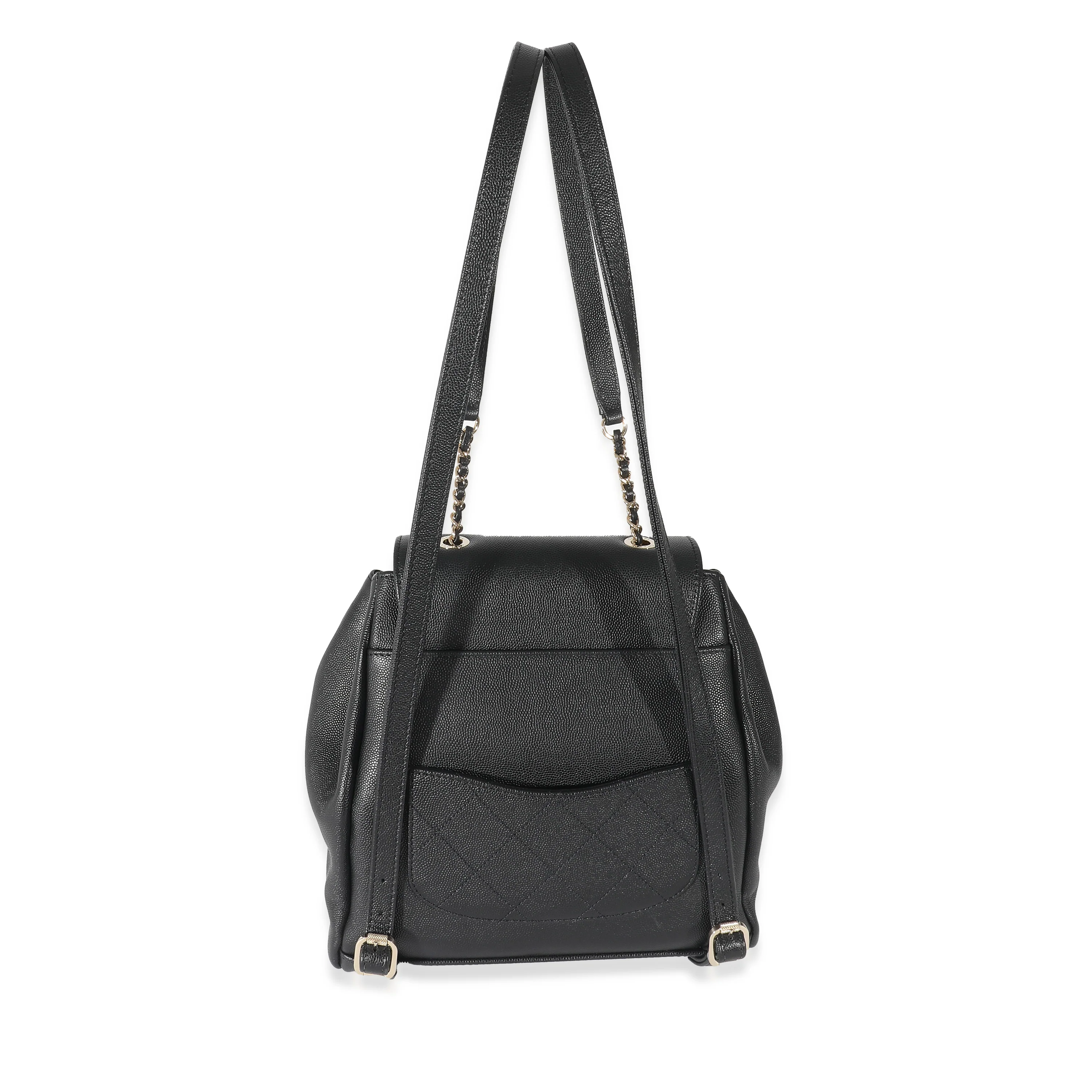 Chanel 18S Black Quilted Caviar Business Affinity Backpack - Image 3