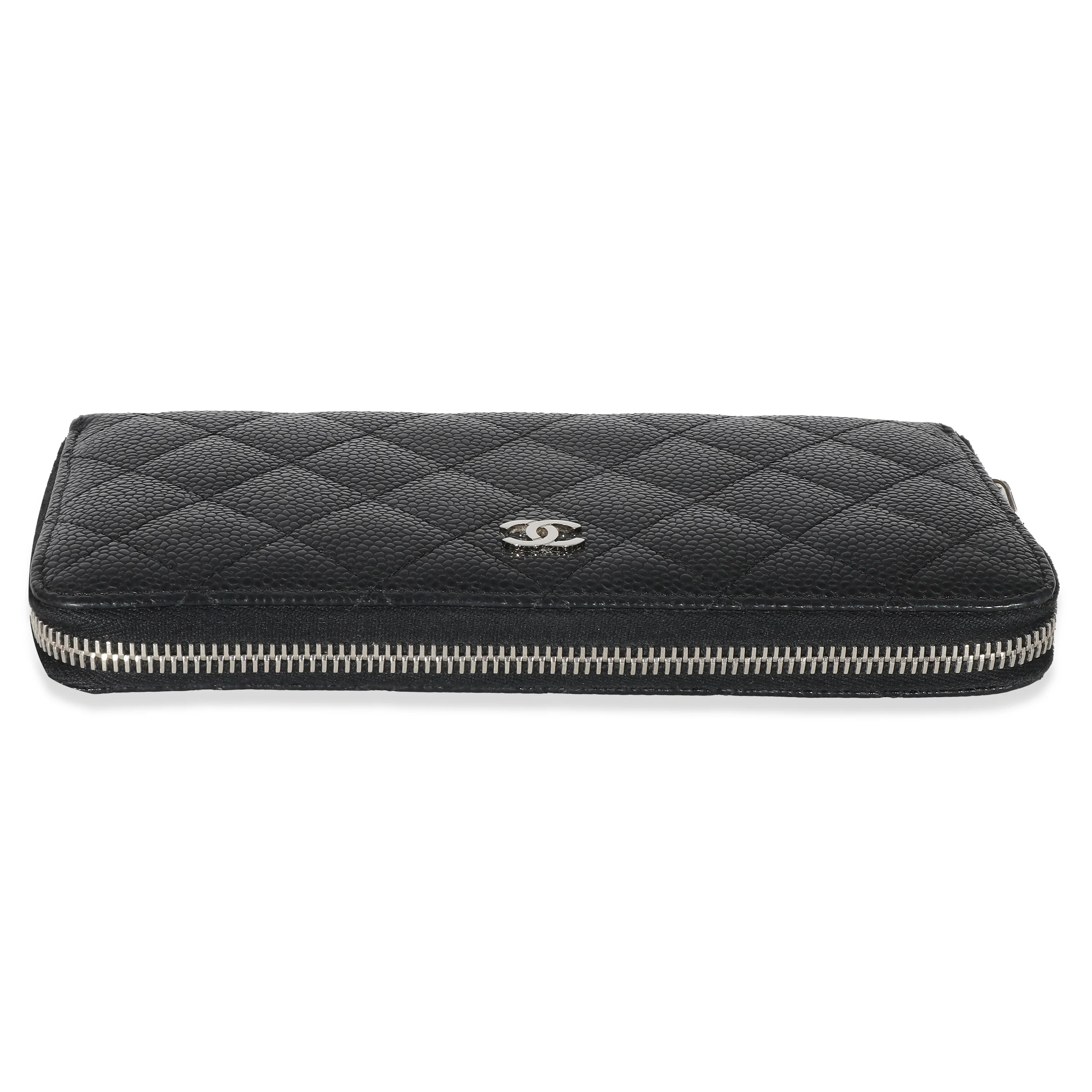 Chanel Black Quilted Caviar Classic Long Zipped Wallet - Image 5
