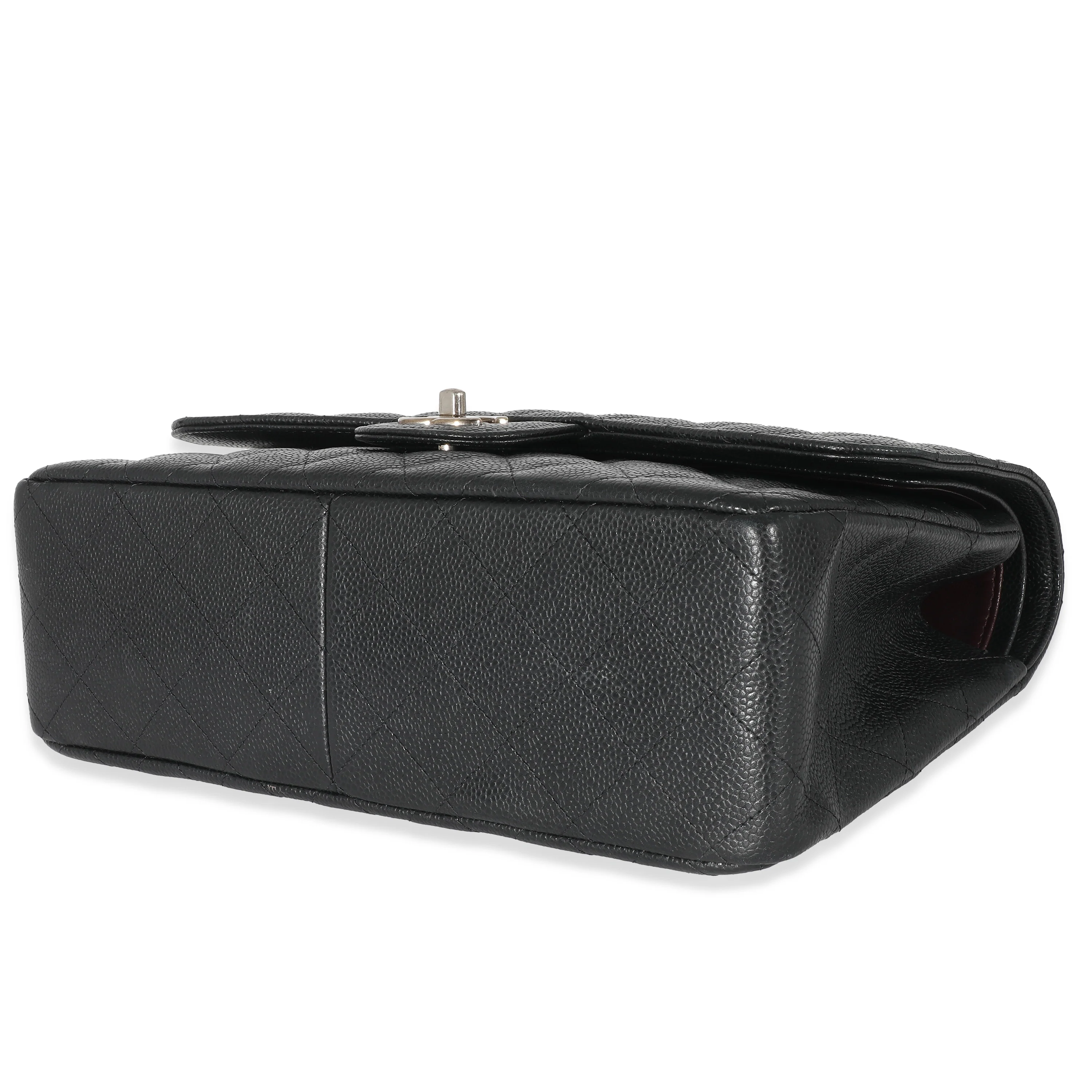 Chanel Black Quilted Caviar Jumbo Double Flap Bag - Image 7