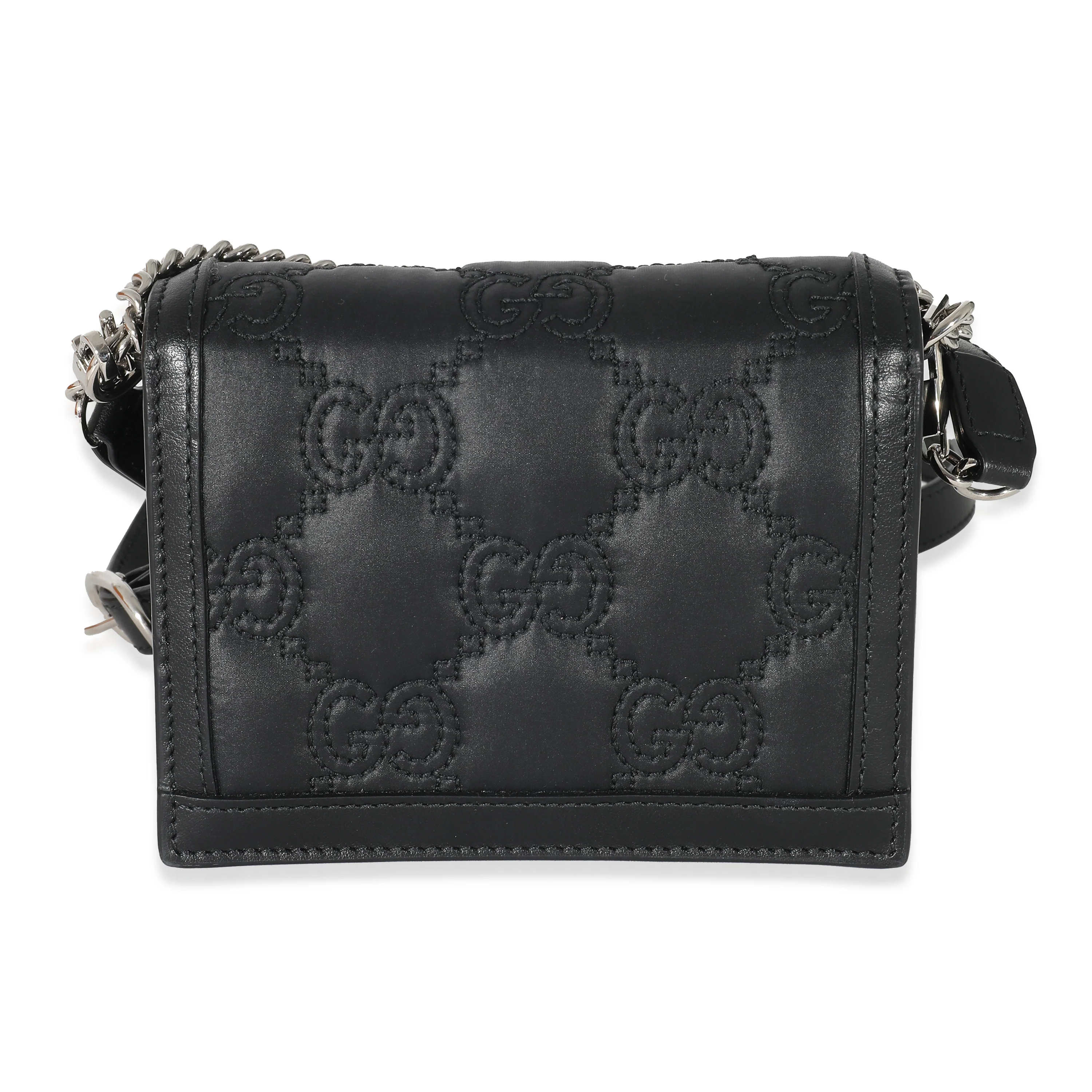 Gucci Black Nylon Leather Mini GG Bag - Image 3