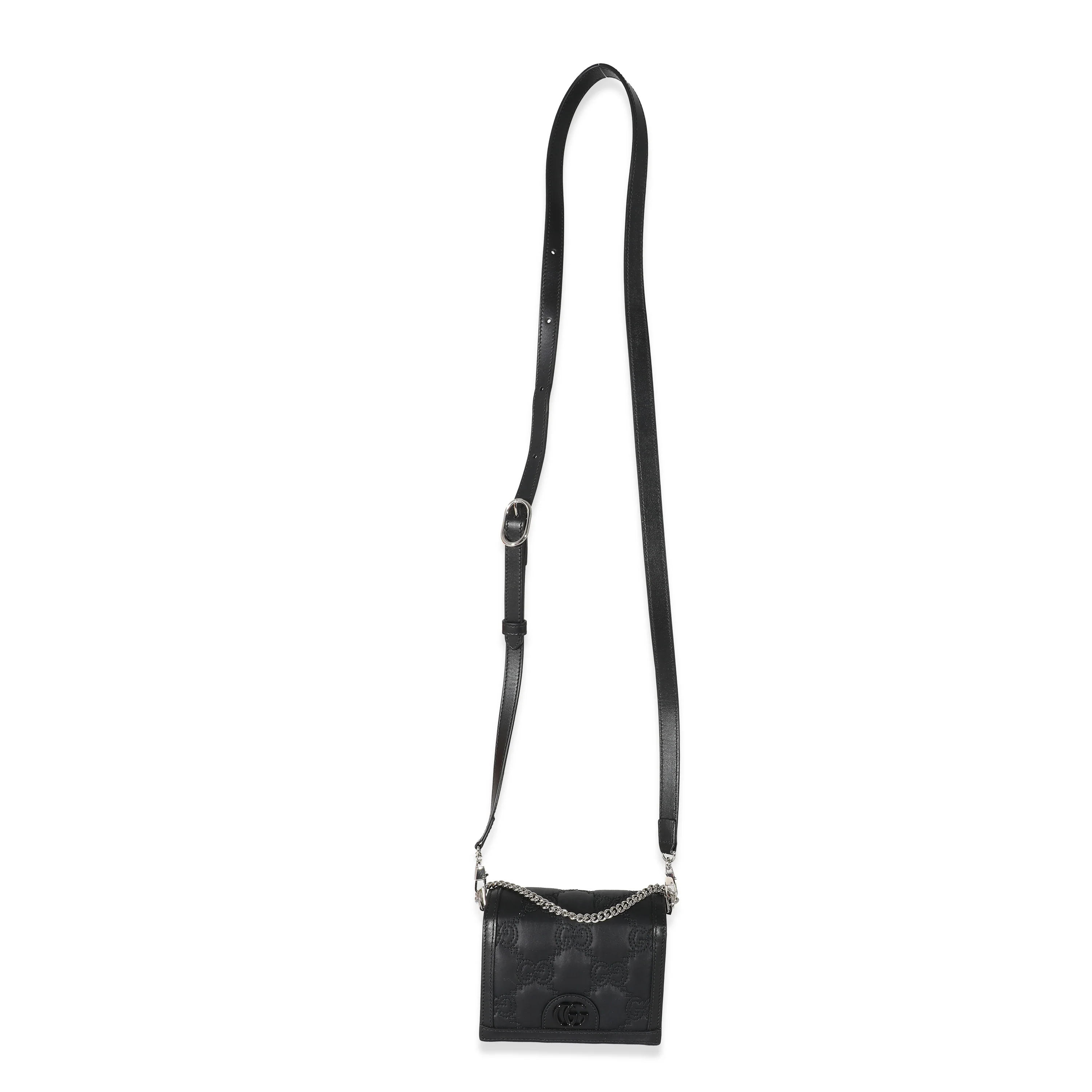 Gucci Black Nylon Leather Mini GG Bag - Image 4