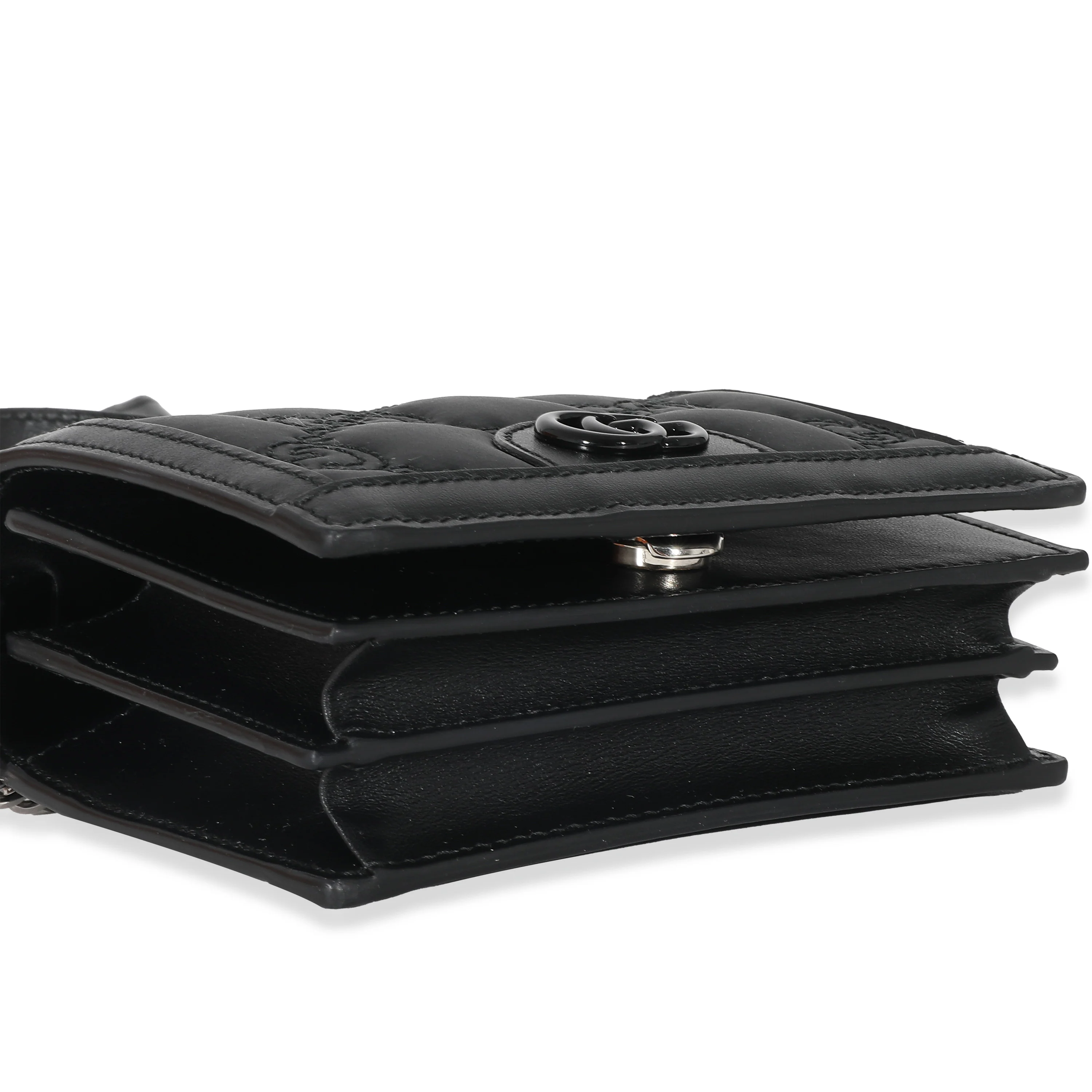 Gucci Black Nylon Leather Mini GG Bag - Image 6
