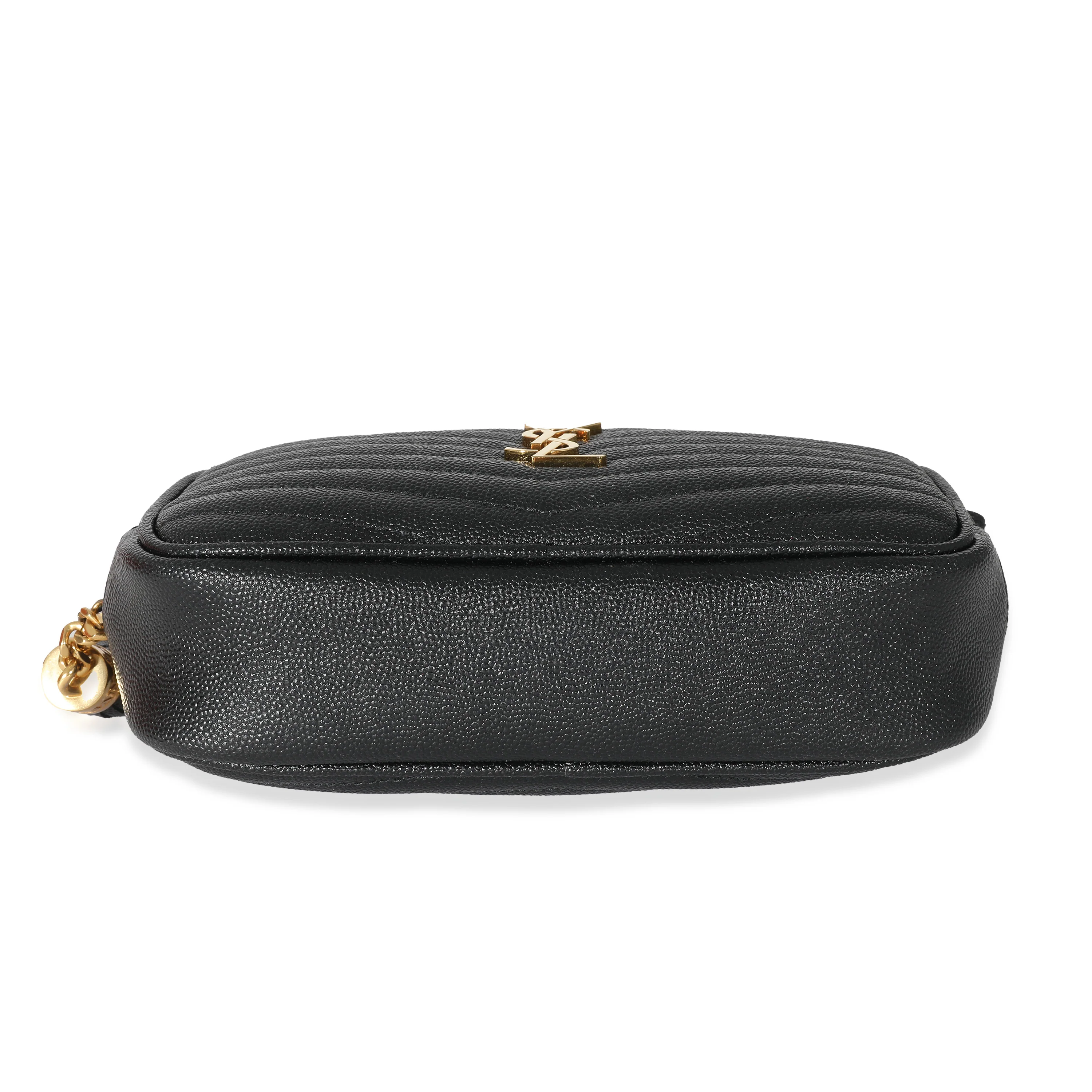 Saint Laurent Black Grain De Poudre Mini Lou Camera Bag - Image 5