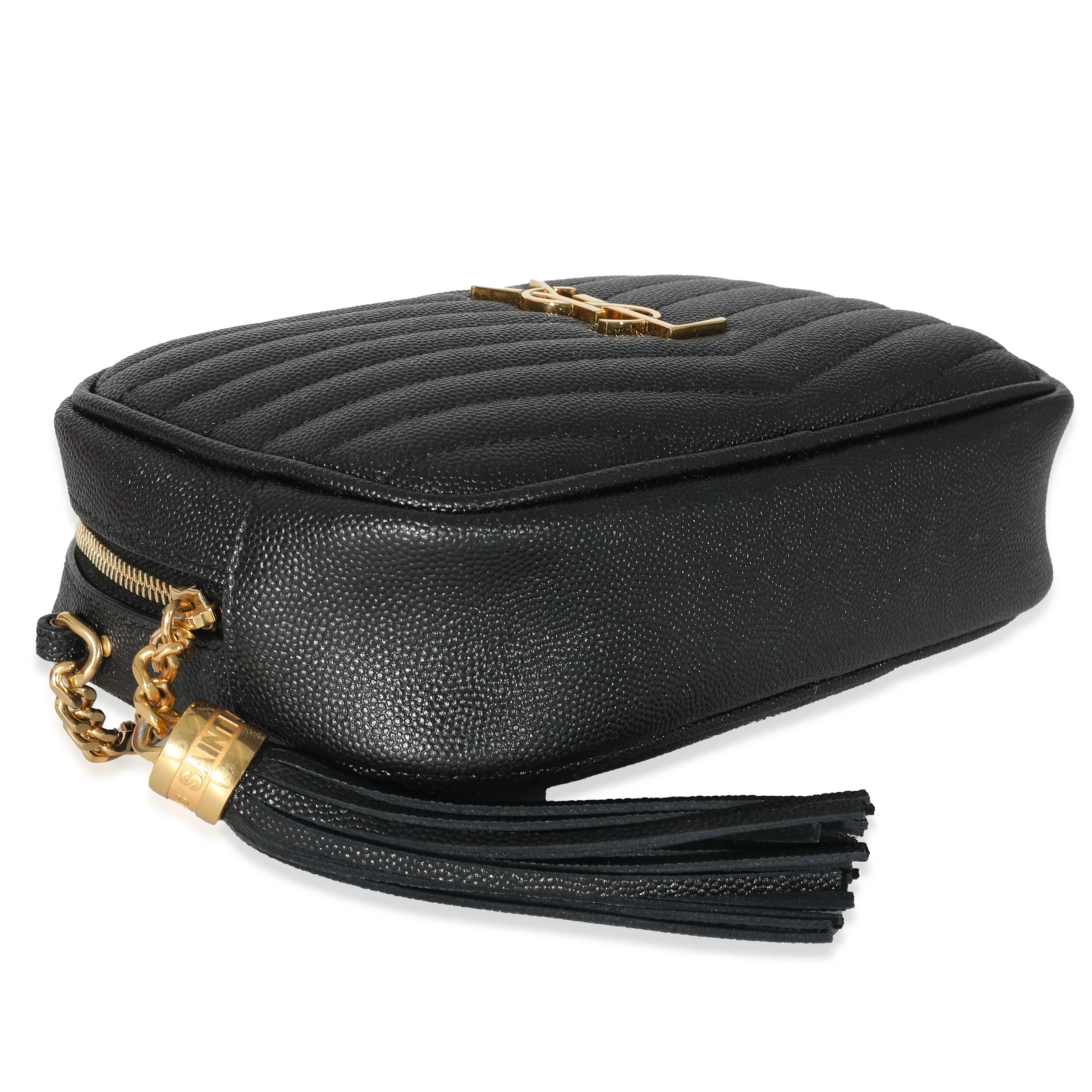 Saint Laurent Black Grain De Poudre Mini Lou Camera Bag - Image 6