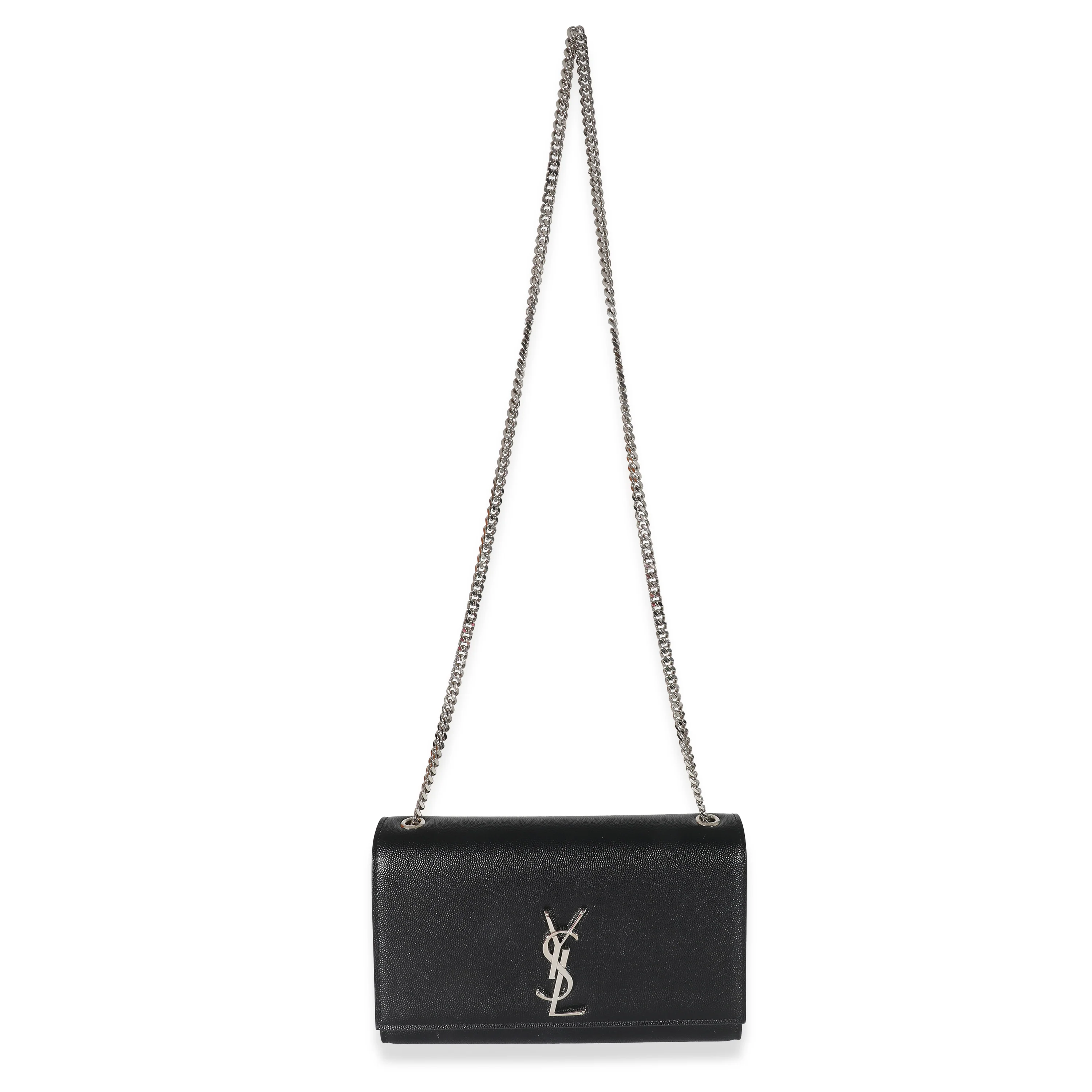 Saint Laurent Black Grain De Poudre Medium Kate Chain Bag - Image 4