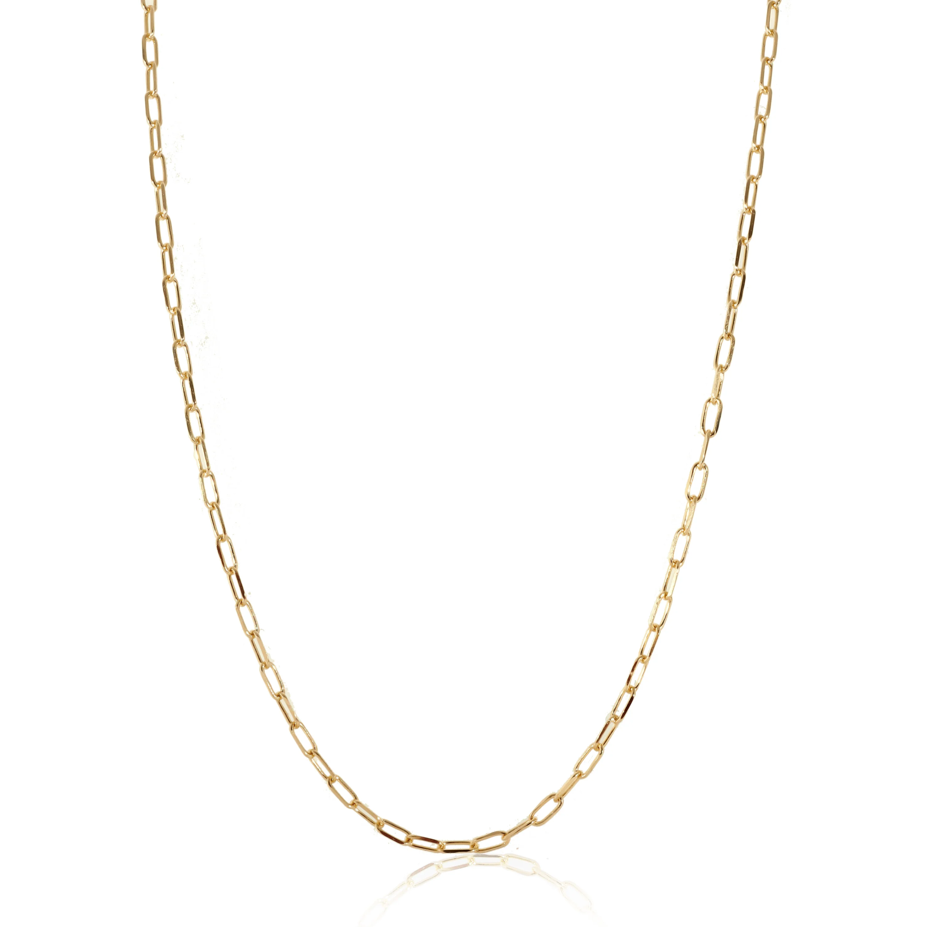 Mini Paperclip Chain Necklace in 14K Yellow Gold