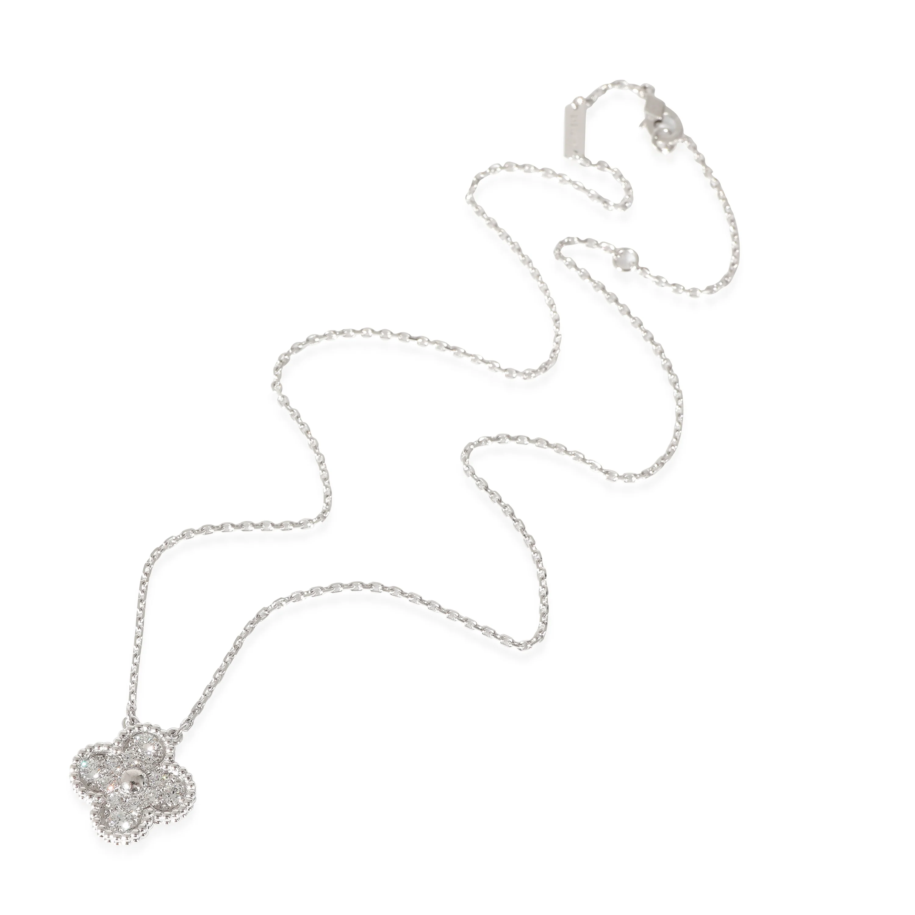 Van Cleef & Arpels Alhambra Vintage Necklace in 18k White Gold 0.48 CTW - Image 2