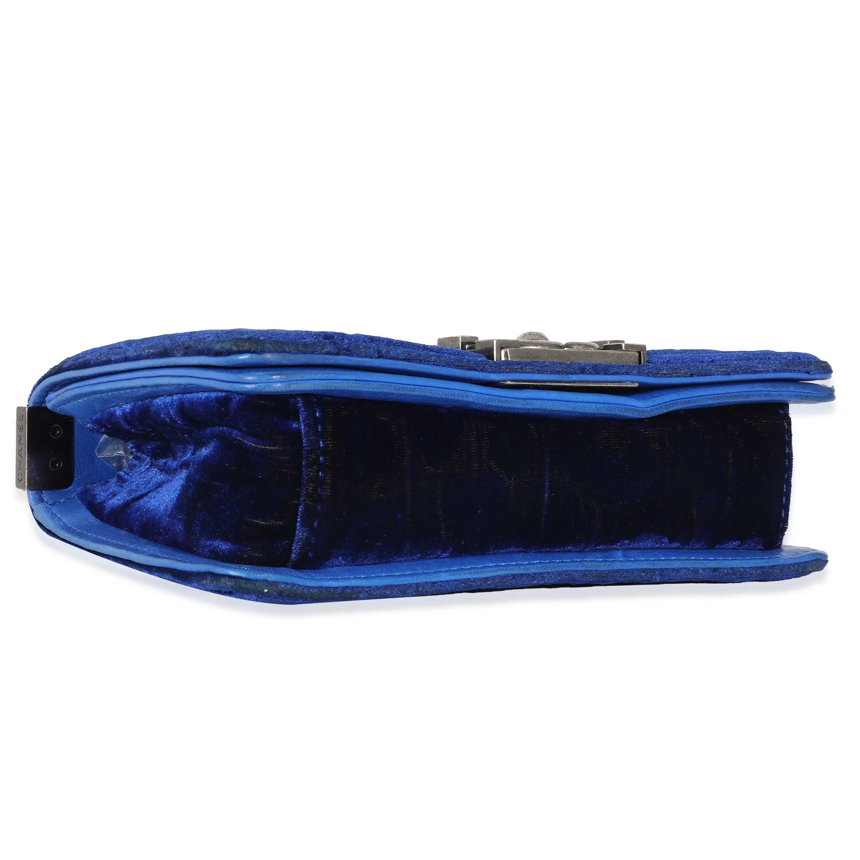 Chanel Royal Blue Velvet Small Boy Bag - Image 6