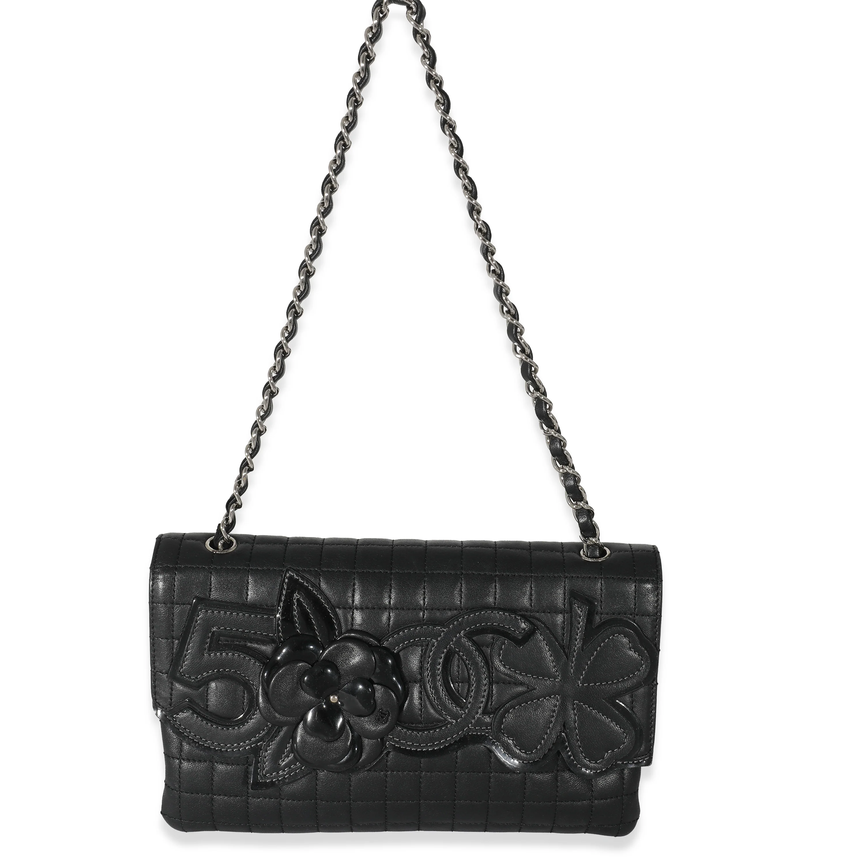 Chanel Black Lambskin No. 5 Camellia Flap Bag - Image 6