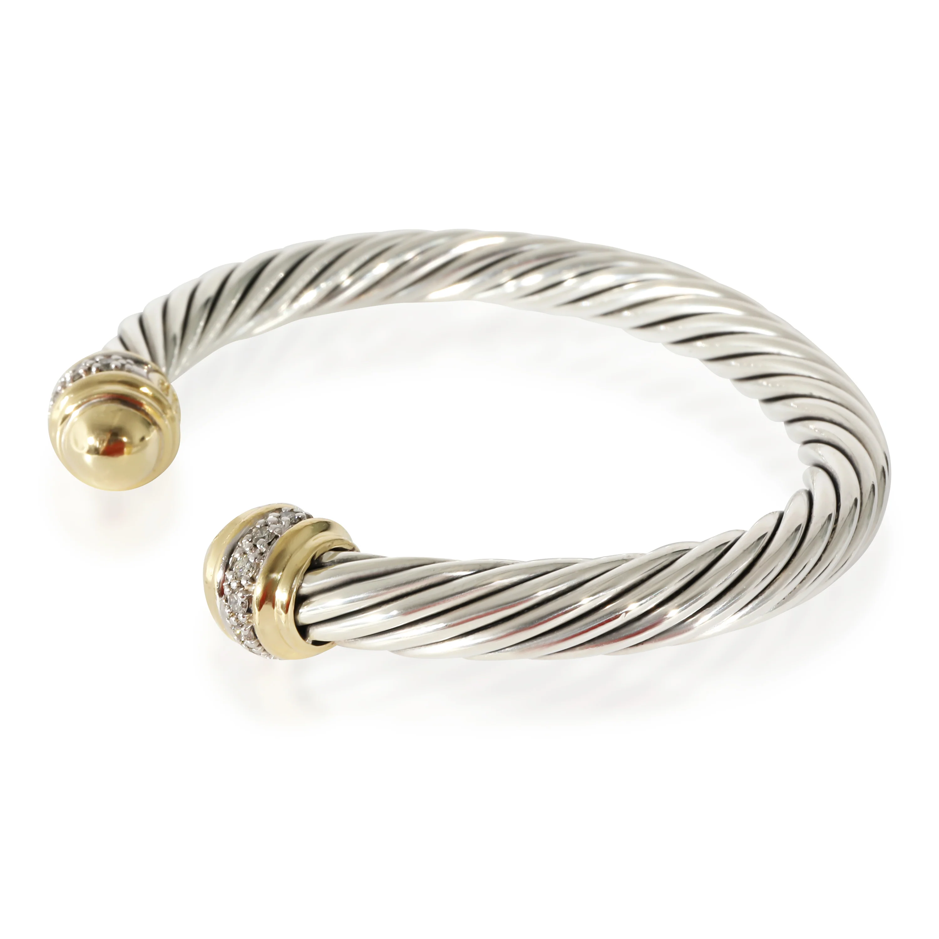 Cable Classic Bracelet in 18k Yellow Gold/Sterling Silver 0.48 CTW - Image 2