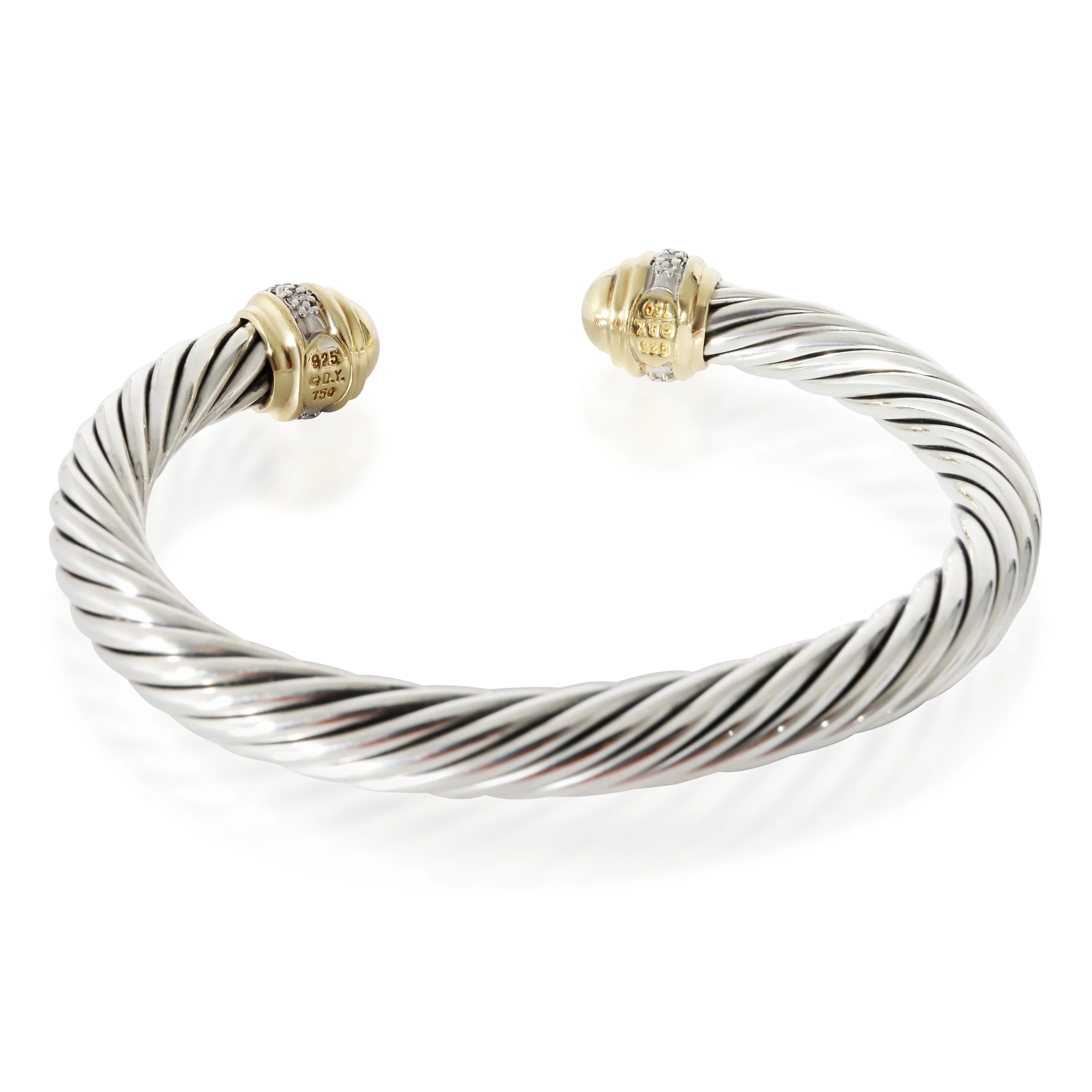 Cable Classic Bracelet in 18k Yellow Gold/Sterling Silver 0.48 CTW - Image 3