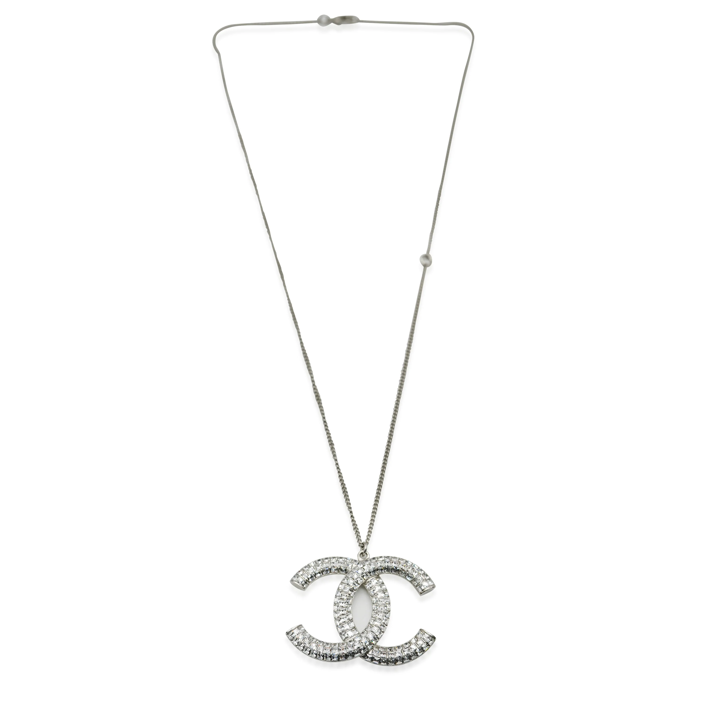 2016 CC Strass Silver Tone Pendant On Chain - Image 2