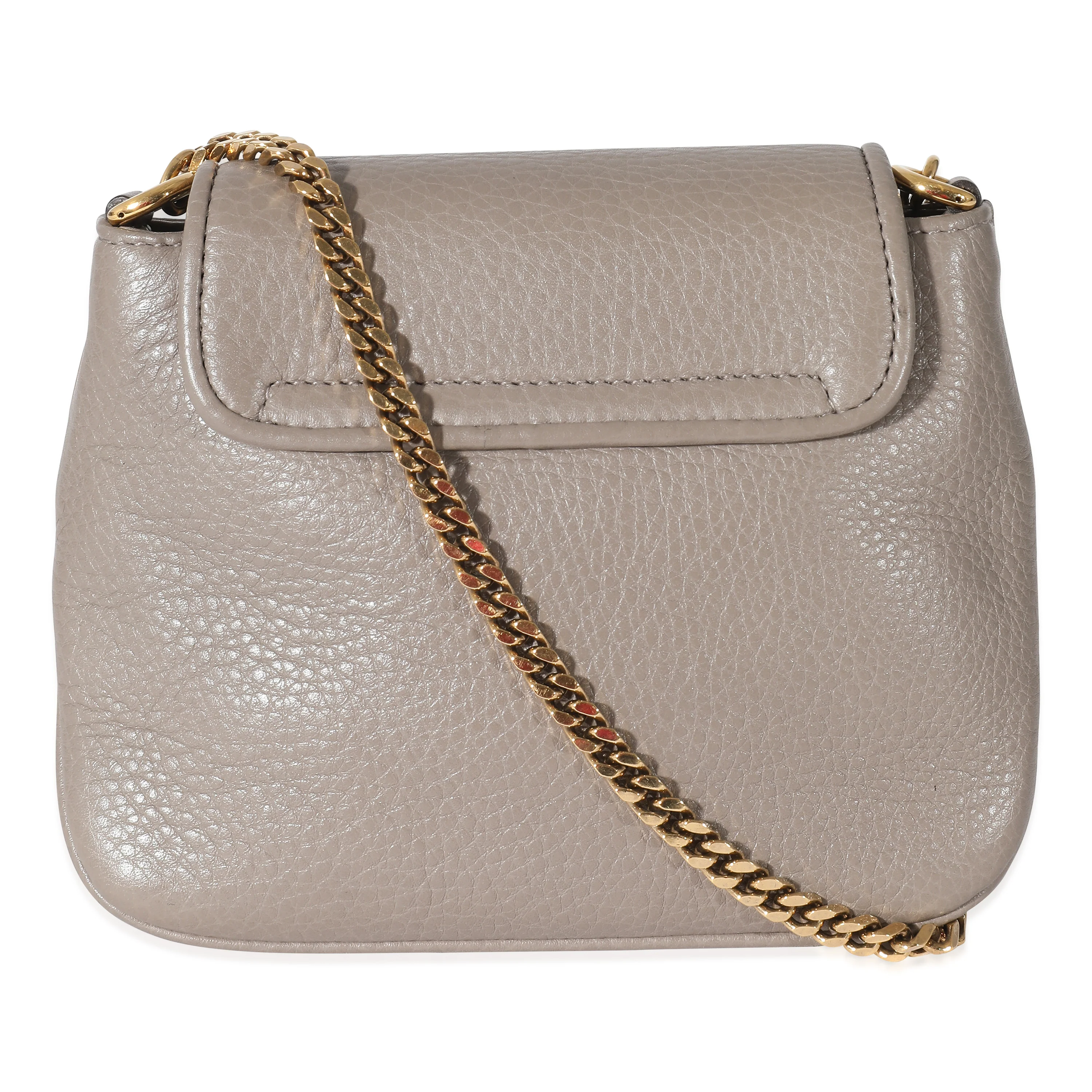 Gucci Grey Pebbled Leather Small 1973 Chain Bag - Image 3