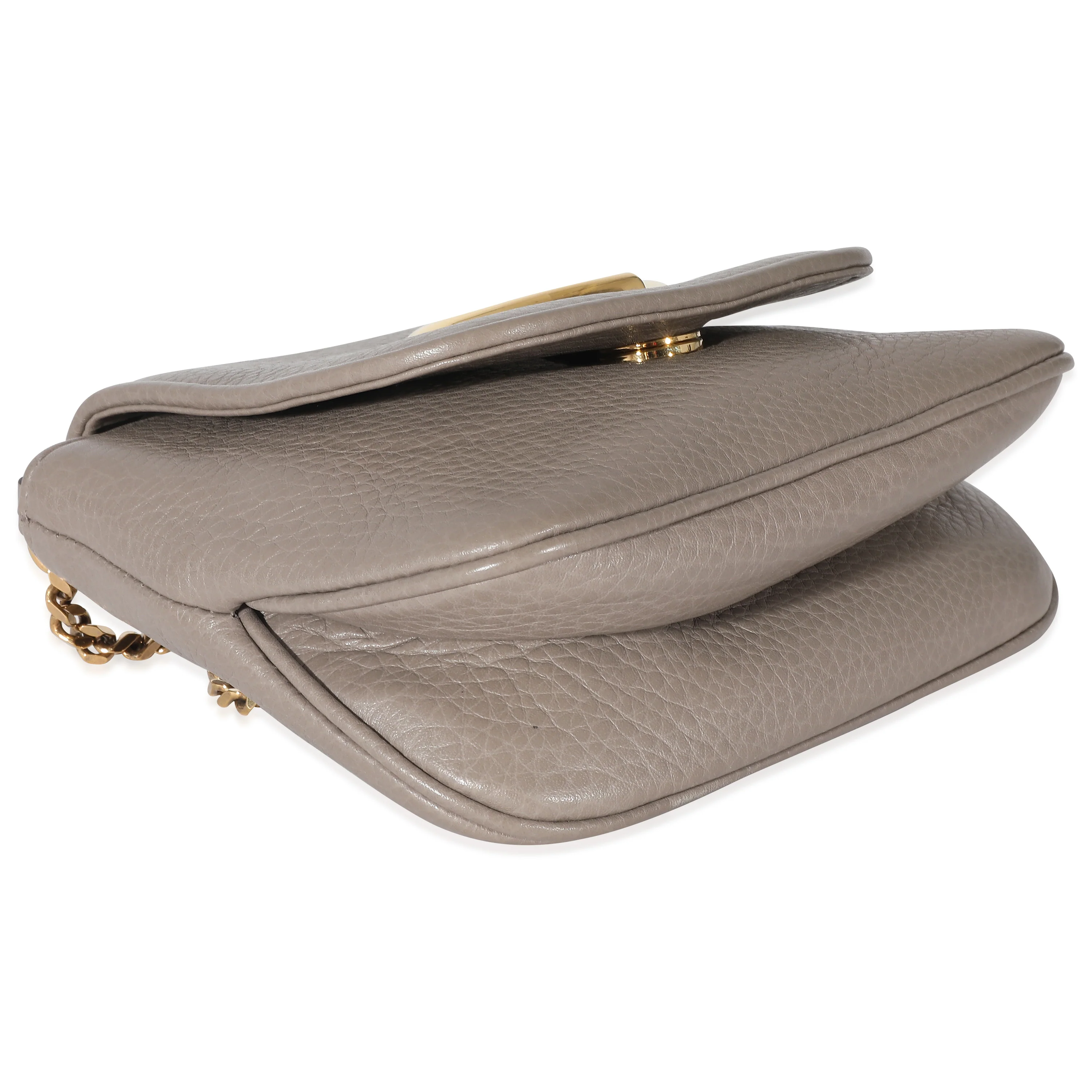Gucci Grey Pebbled Leather Small 1973 Chain Bag - Image 6