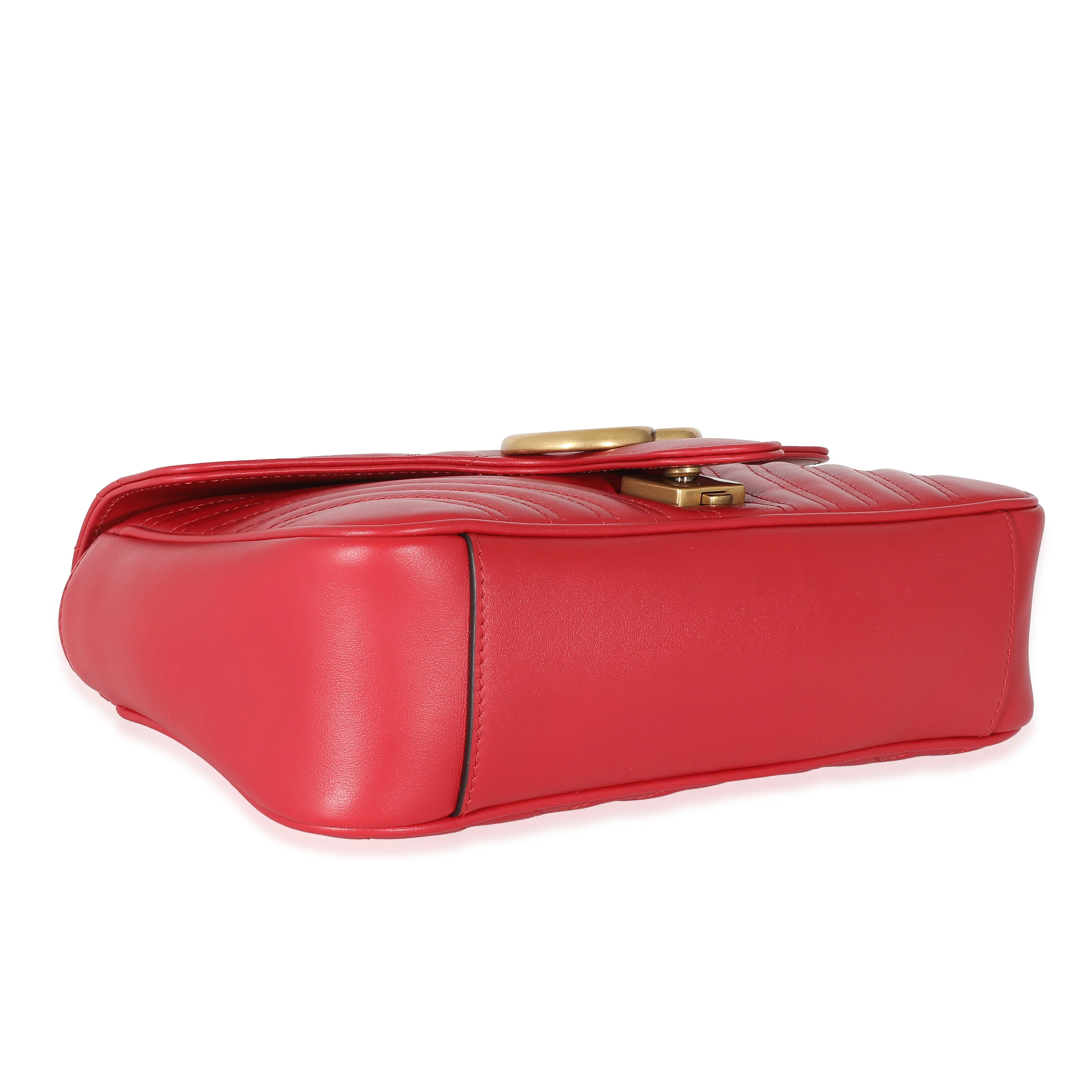Gucci Red Matelasse Small Marmont Shoulder Bag - Image 6