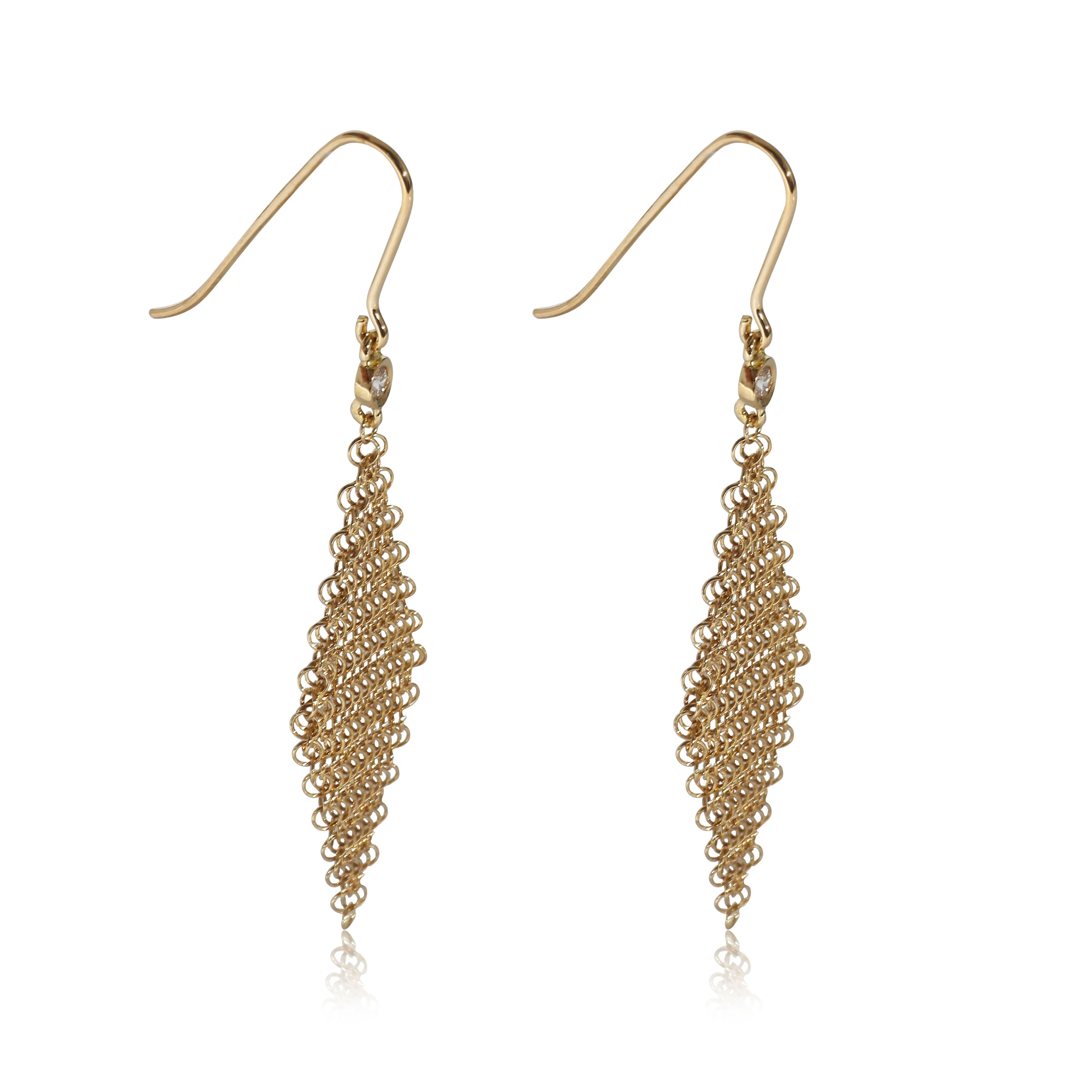 Tiffany & Co. Elsa Peretti Mesh Earring in 18k Yellow Gold 0.06 CTW - Image 2