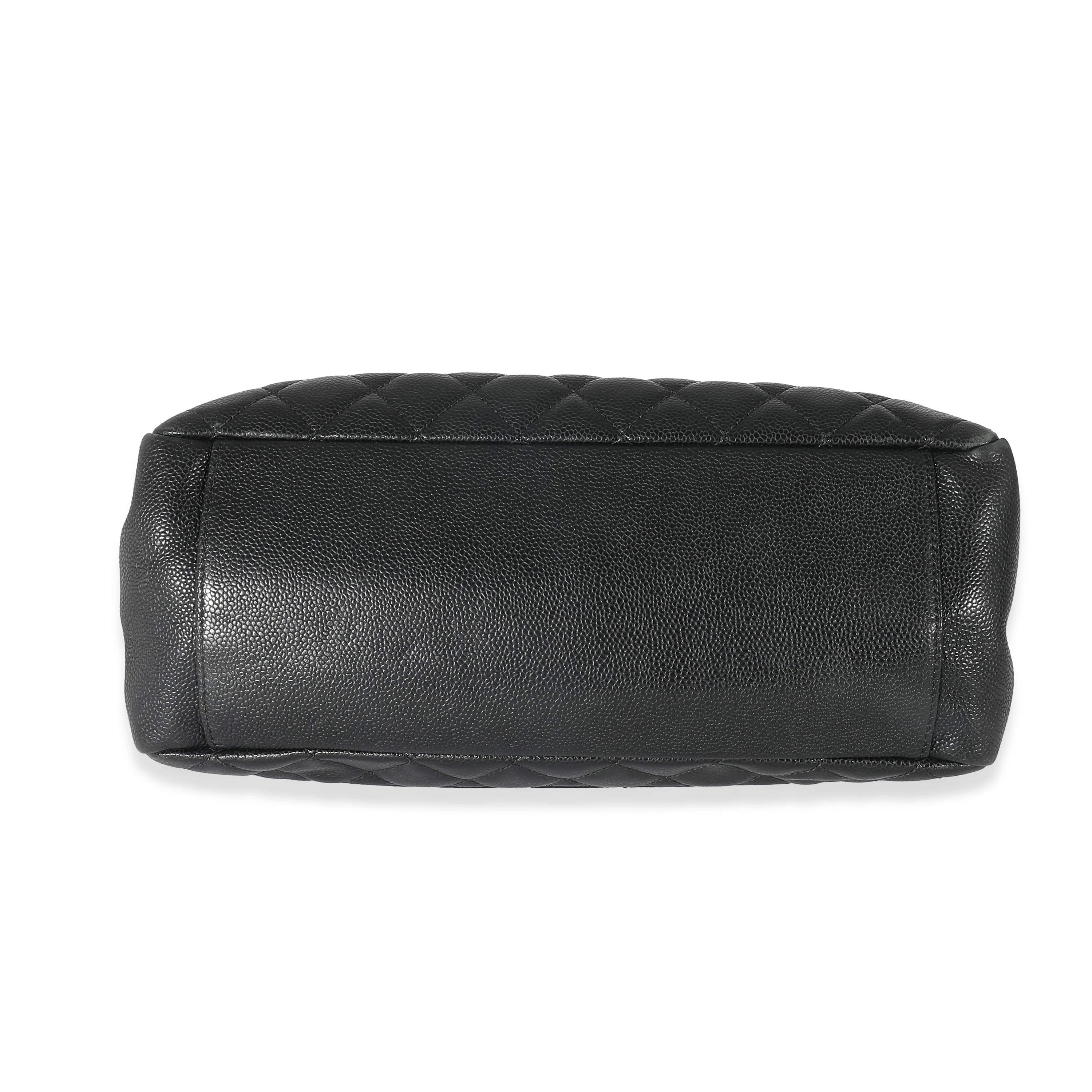 Chanel Black Quilted Caviar Grand Shopper Tote - Image 4