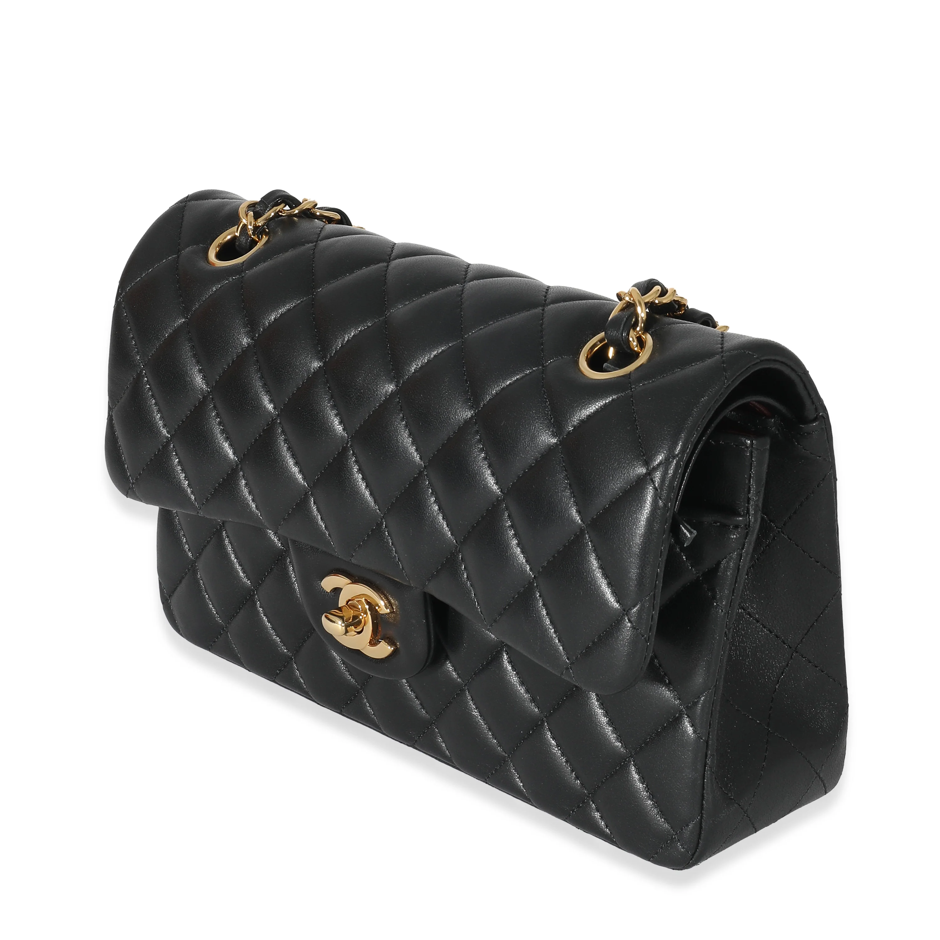 Chanel Black Quilted Lambskin Small Classic Flap Bag - Image 2