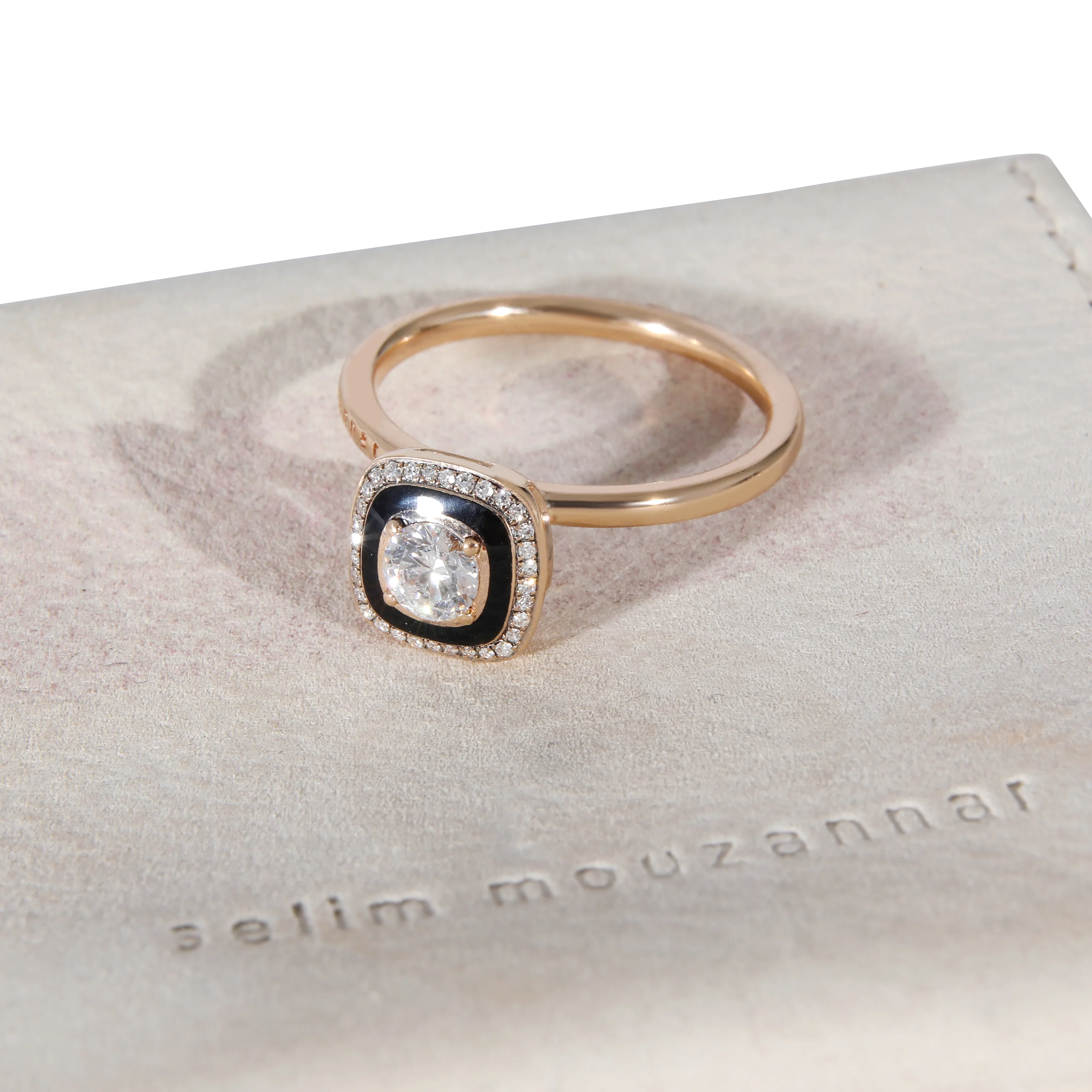 Selim Mouzannar Mina Diamond & Black Enamel Ring, 1/4 CTW - Image 5