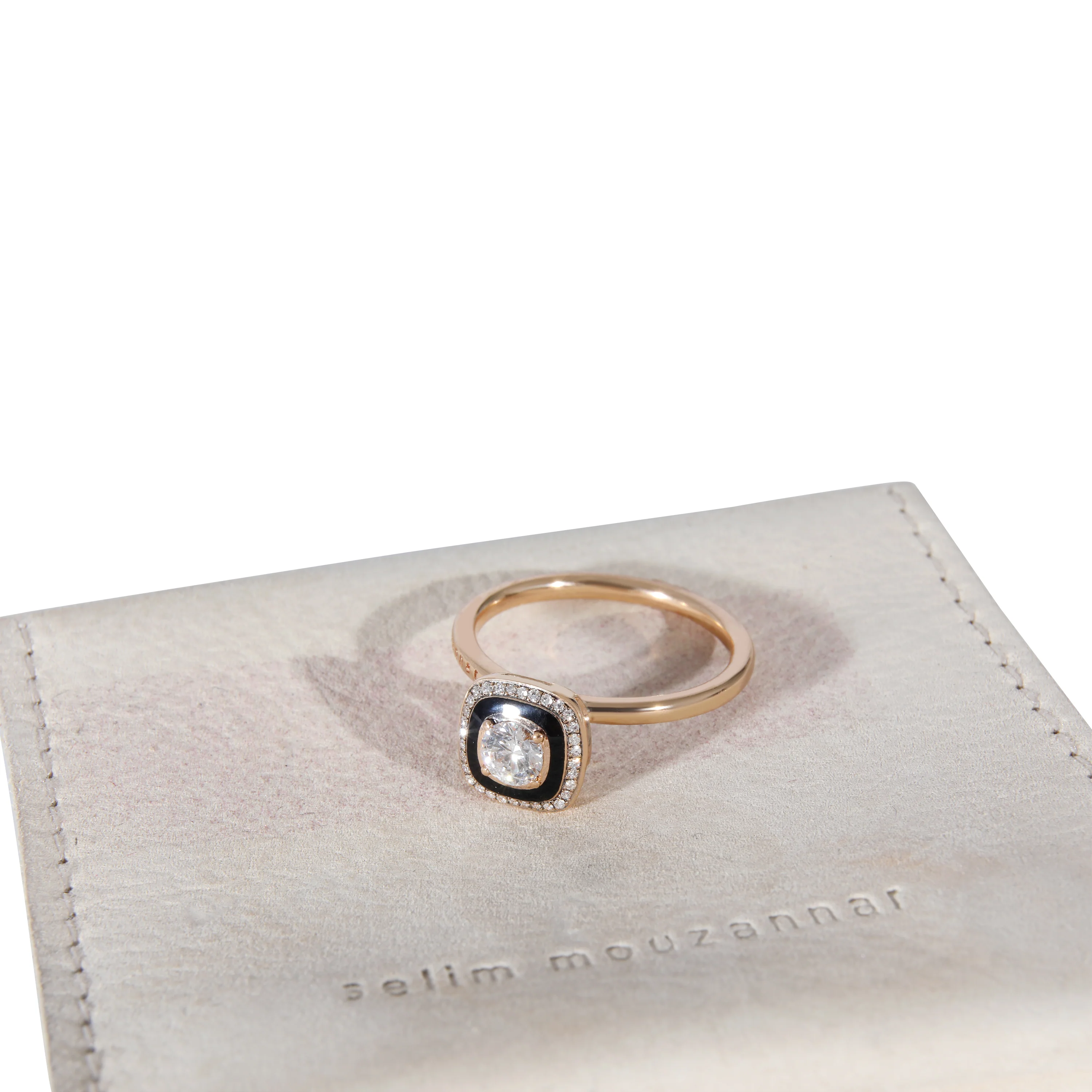 Selim Mouzannar Mina Diamond & Black Enamel Ring, 1/4 CTW - Image 7