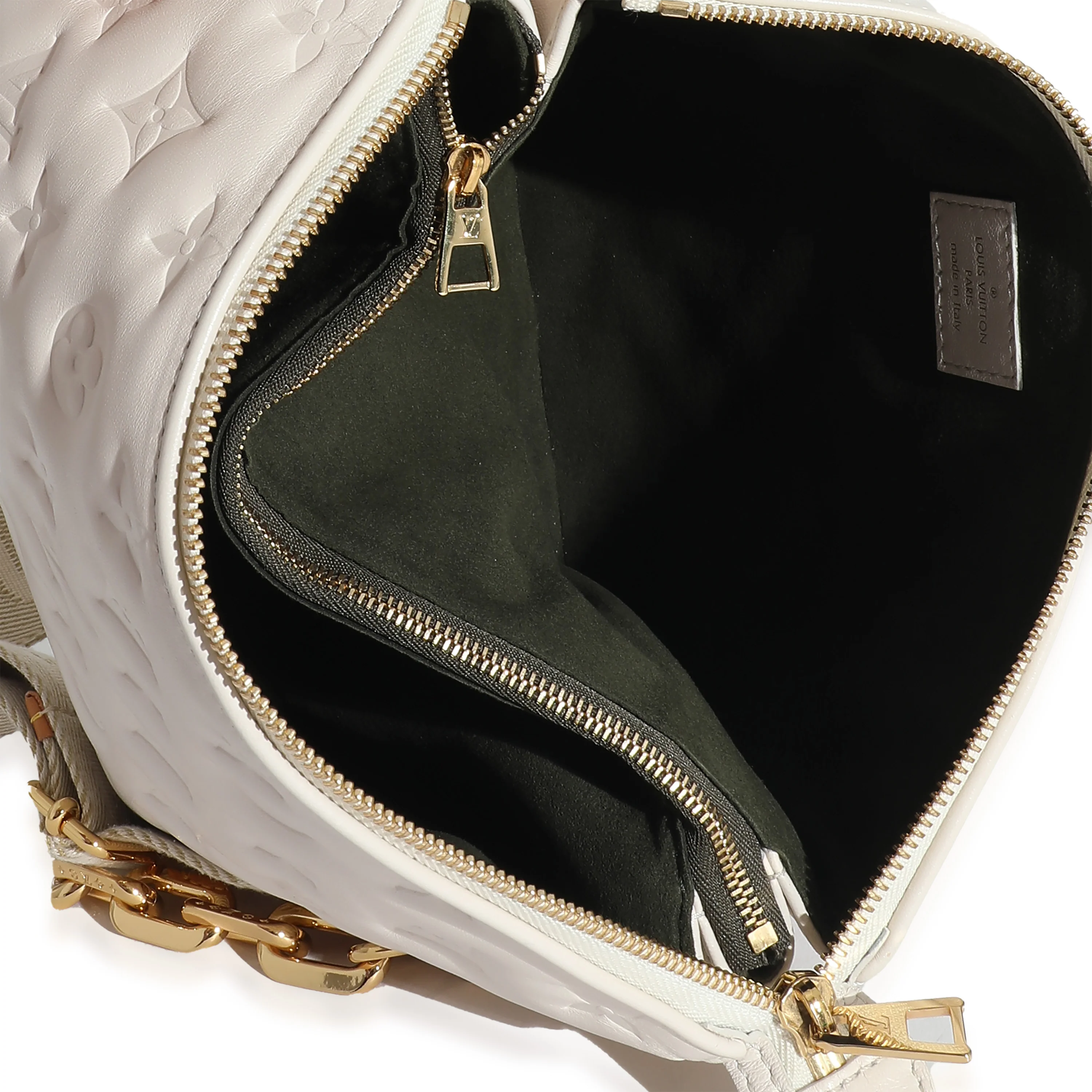 Louis Vuitton Cream Puffy Lambskin Monogram Coussin PM - Image 7