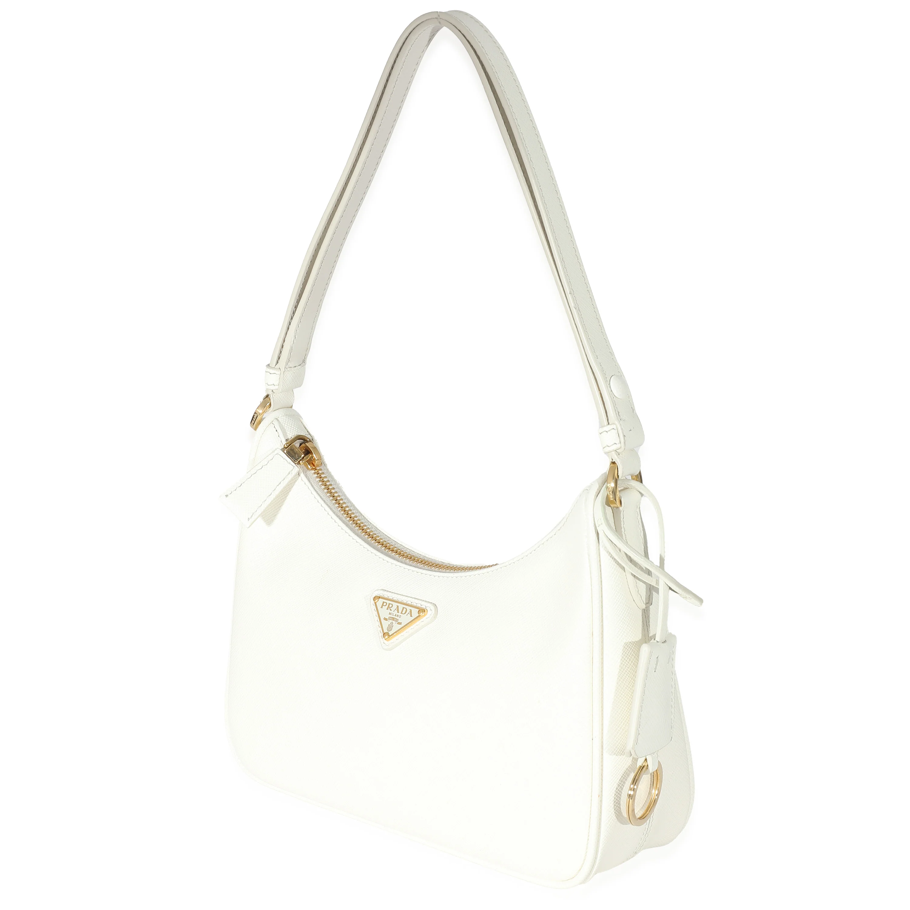 Prada White Saffiano Re-Edition Saffiano Mini Bag - Image 2