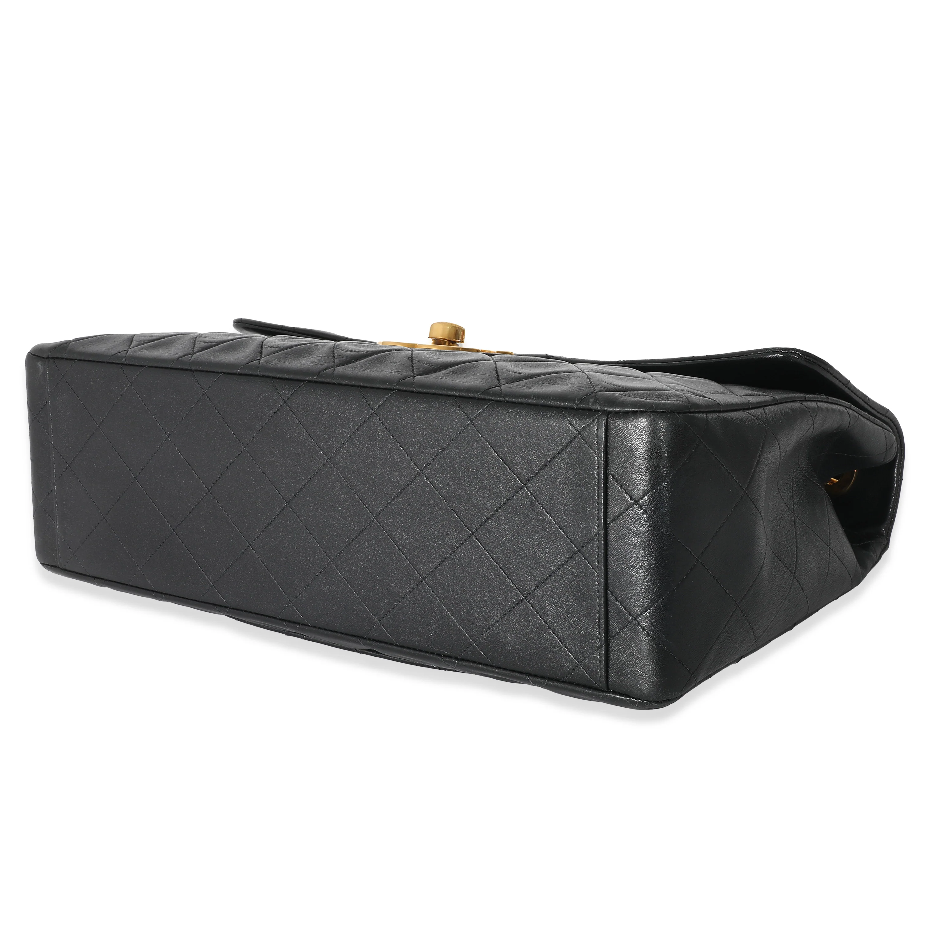 Chanel Vintage Black Quilted Lambskin XL Single Flap Bag - Image 5