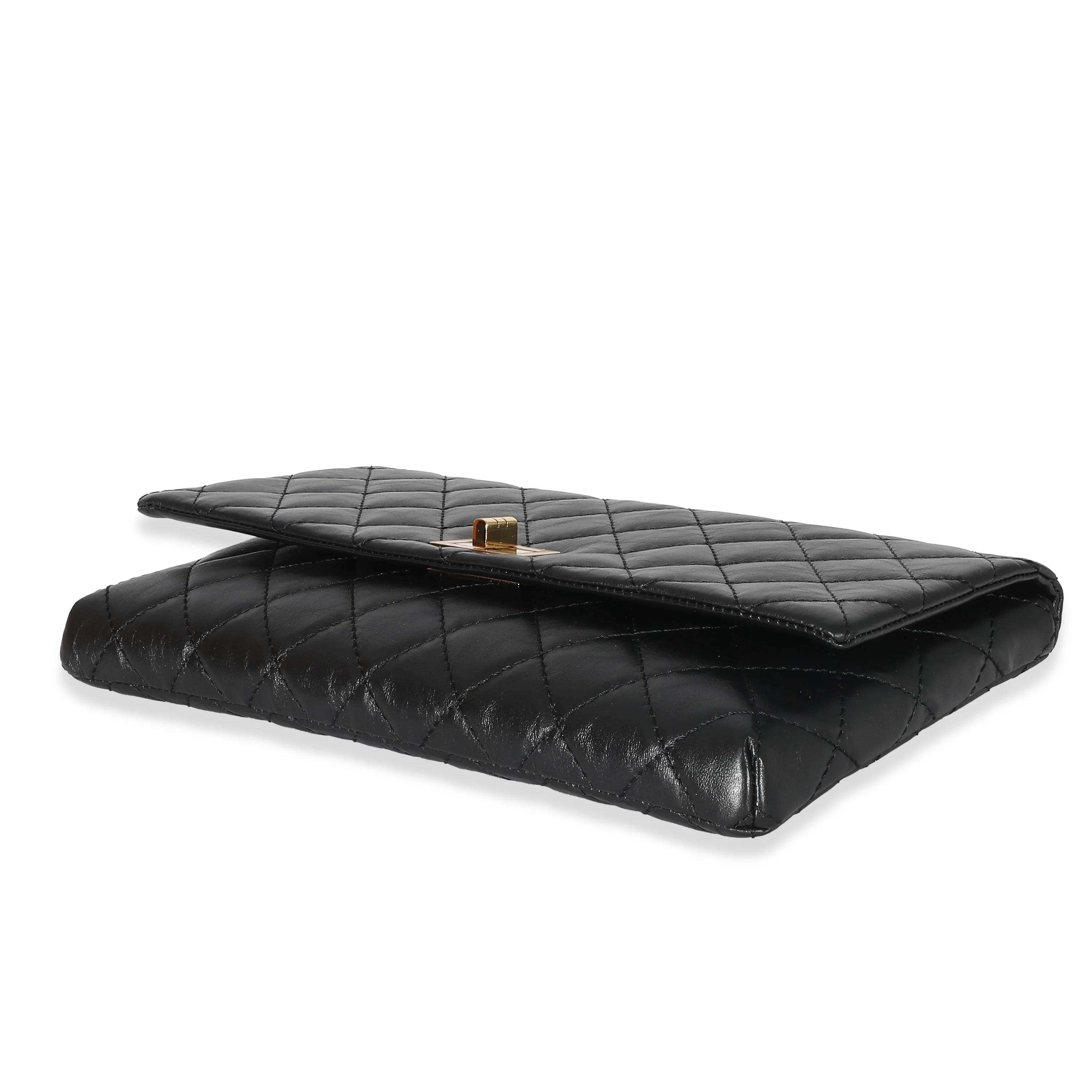 Chanel Black Leather Reissue Fold Over Clutch - Image 6