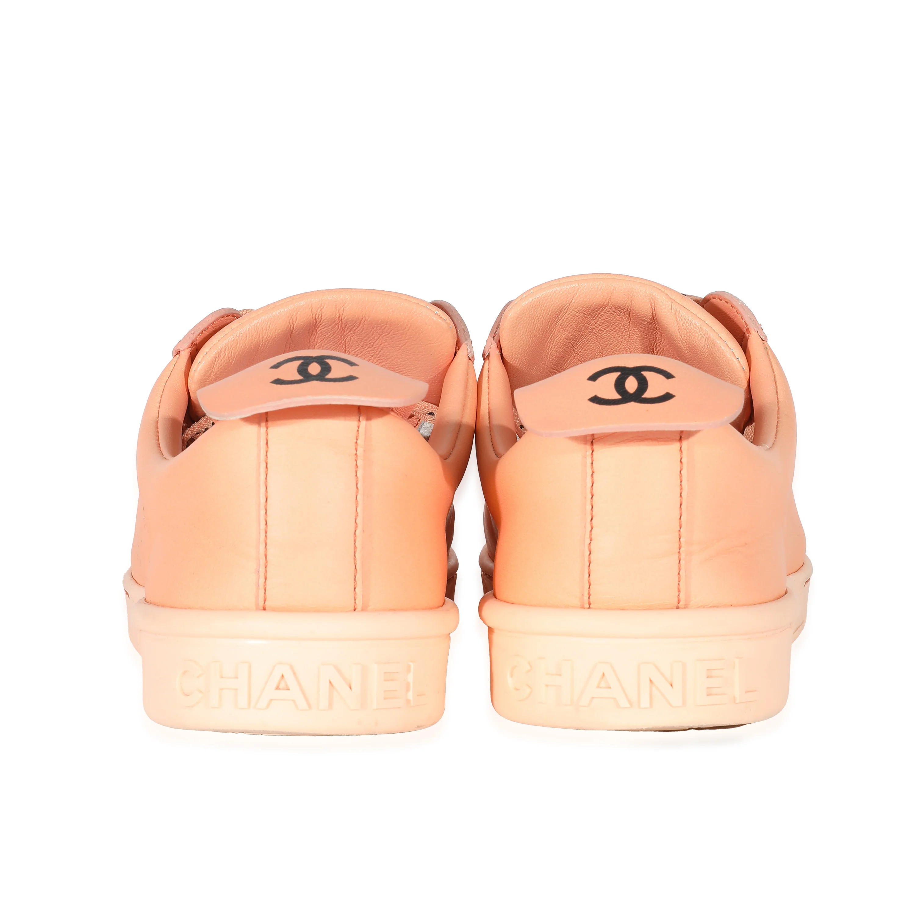 Peach Leather Weekender CC Logo Sneakers - Image 2