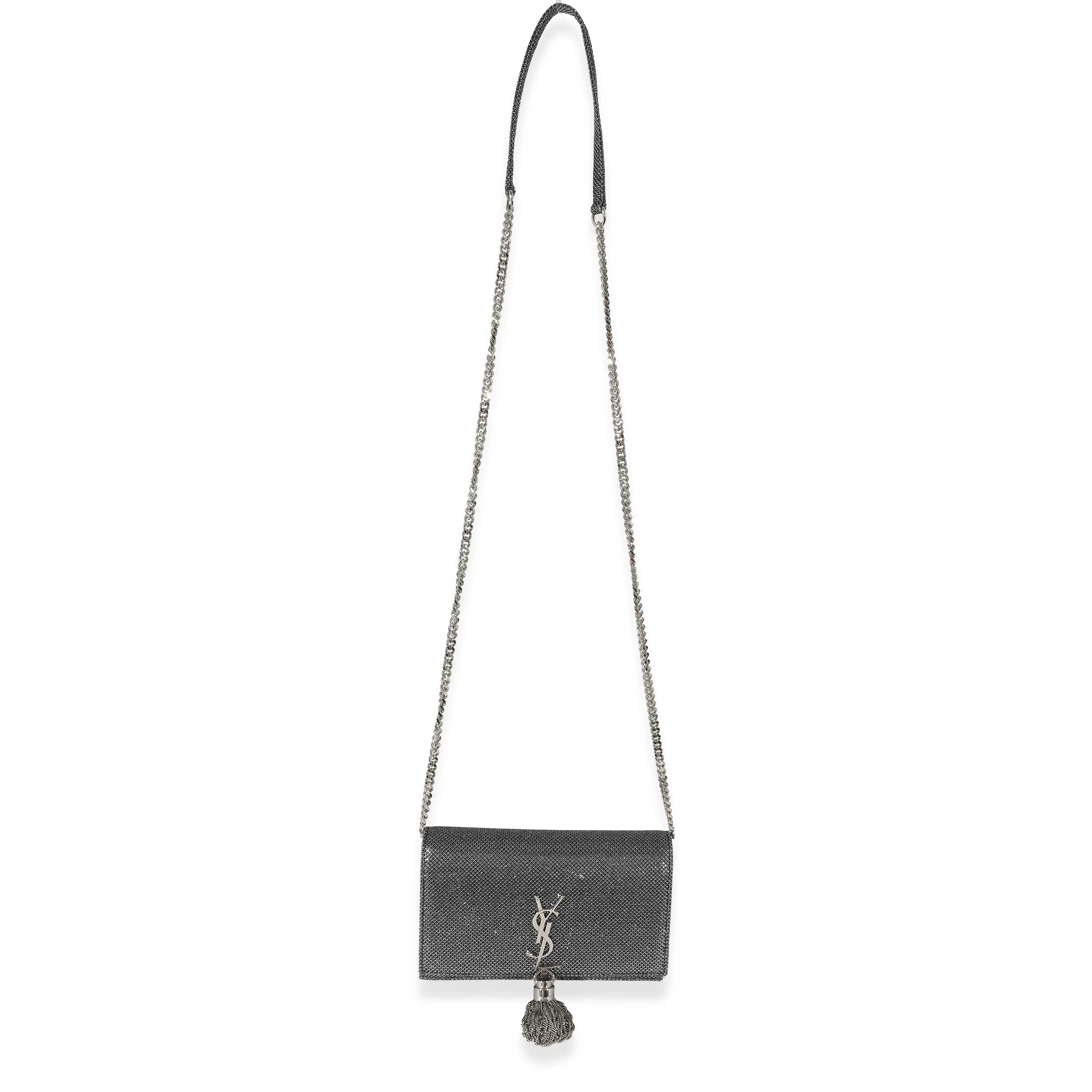 Silver Embossed Kate Tassel Chain Wallet - Image 4