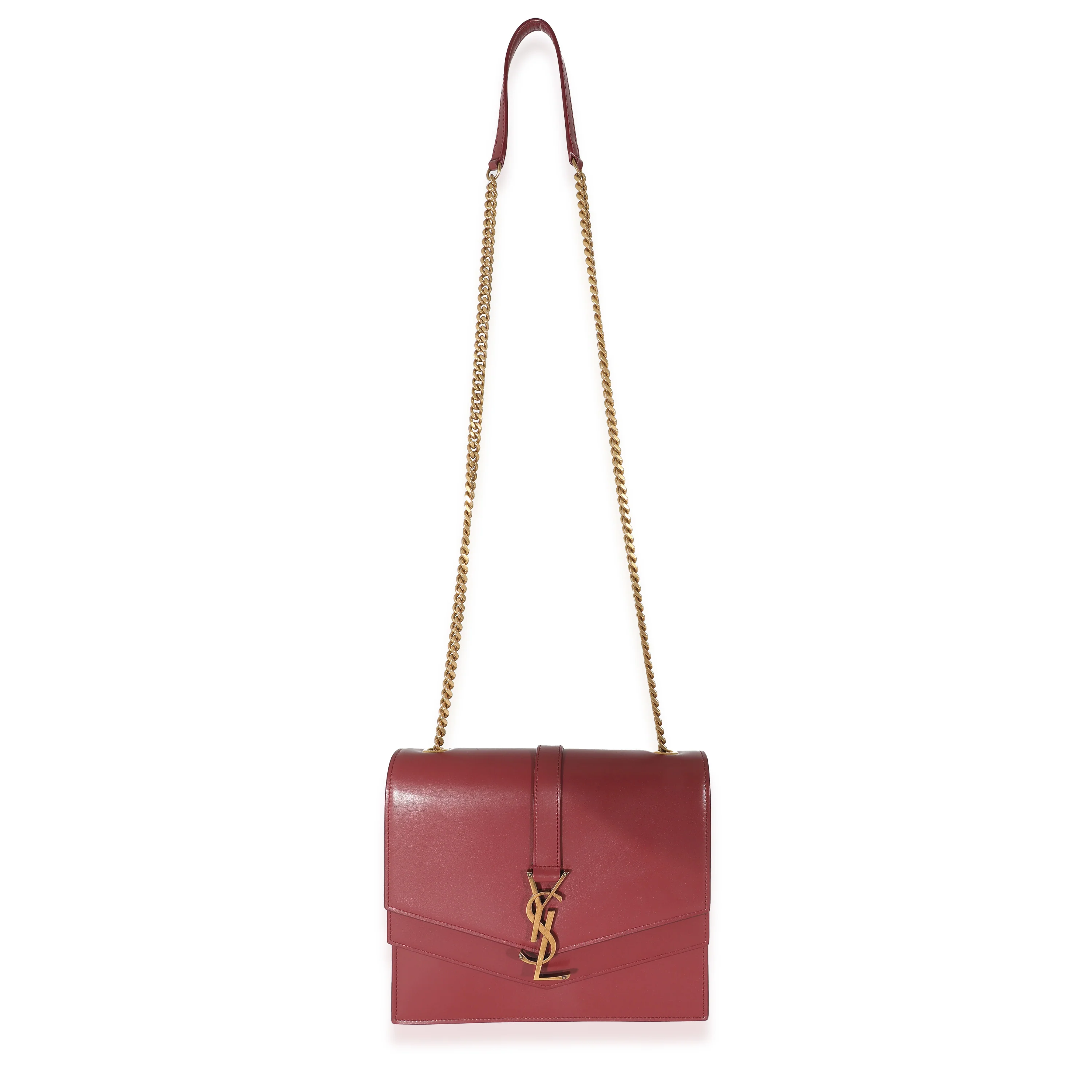 Saint Laurent Burgundy Smooth Leather Medium Sulpice - Image 4