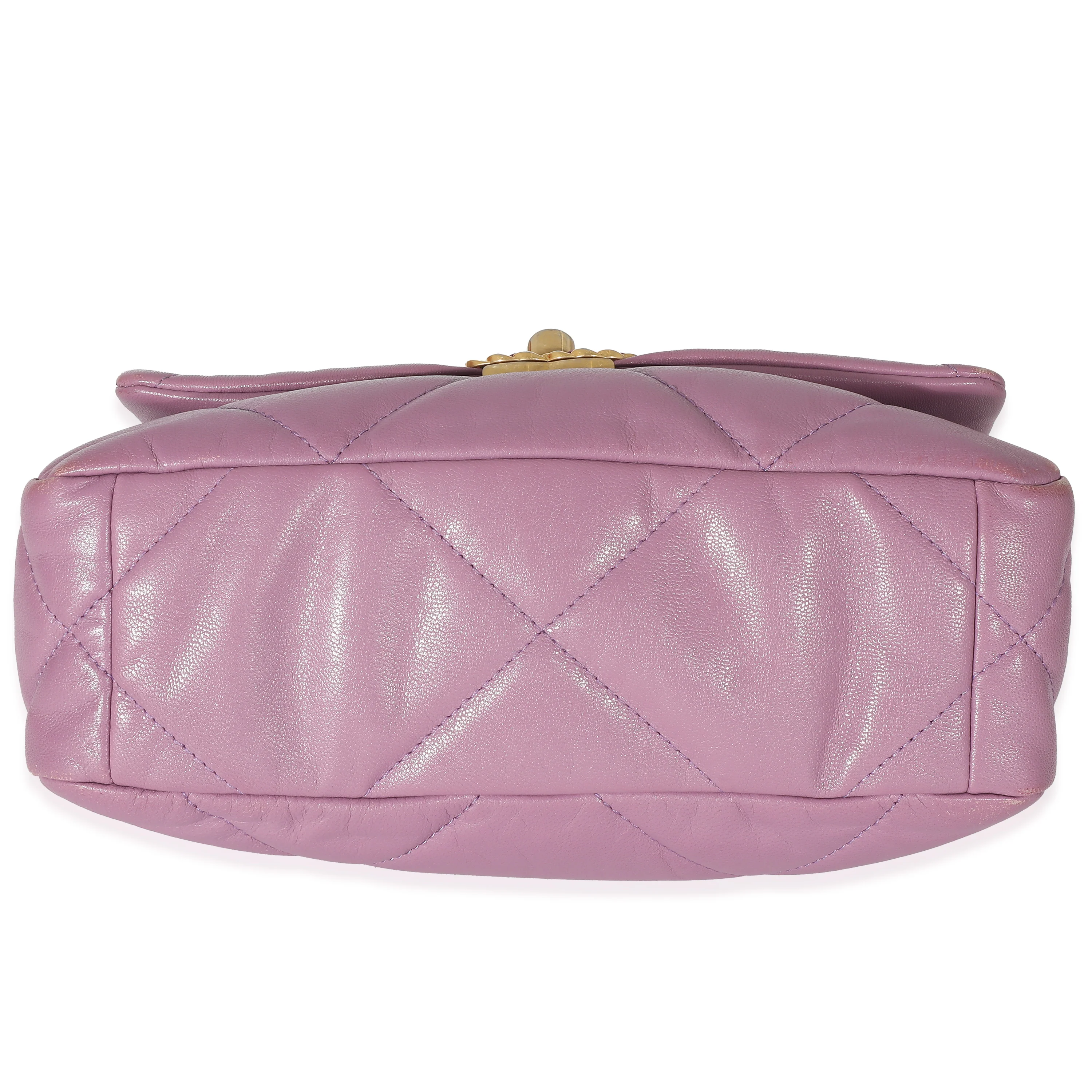 Chanel Purple Shiny Lambskin Chanel 19 Bag - Image 4