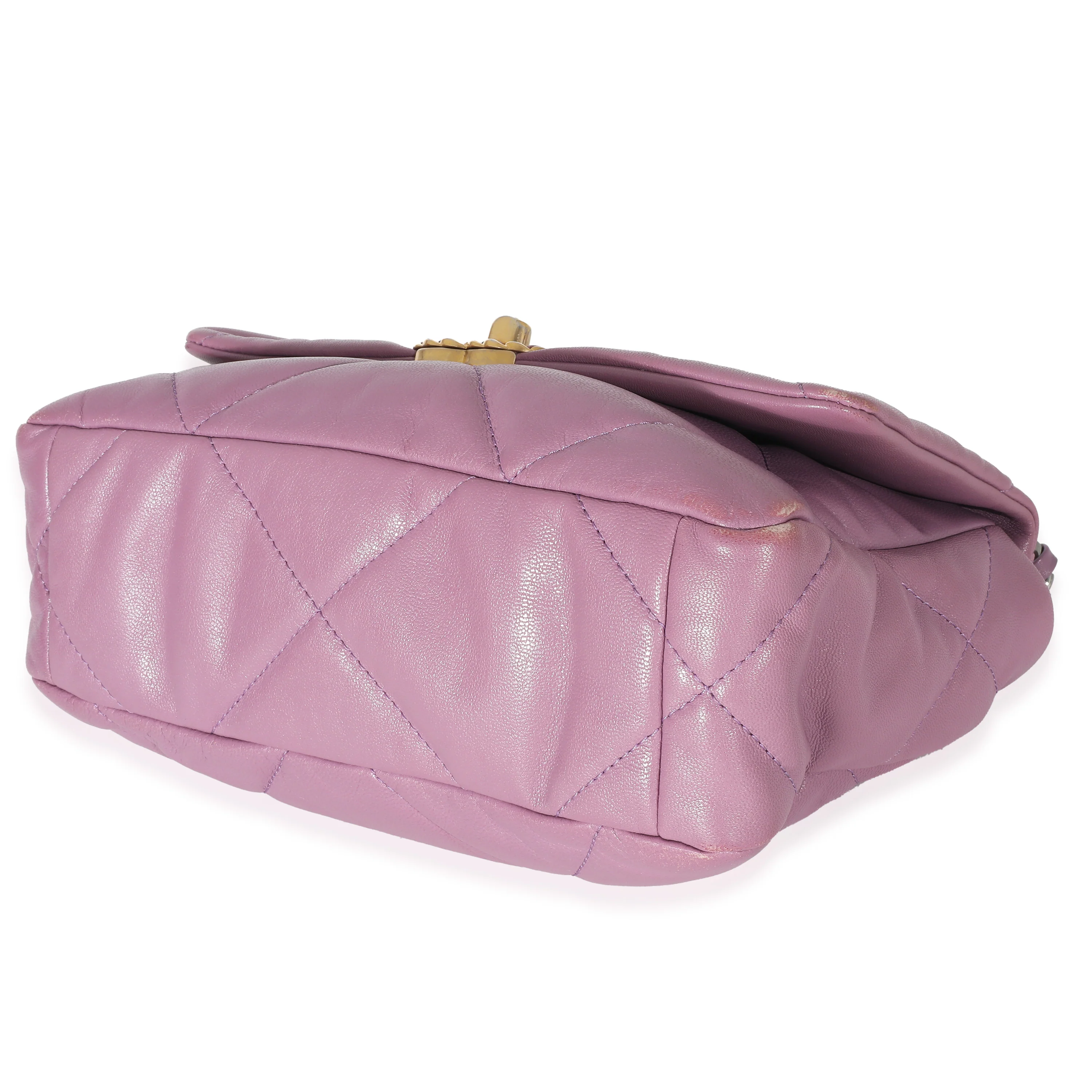 Chanel Purple Shiny Lambskin Chanel 19 Bag - Image 6