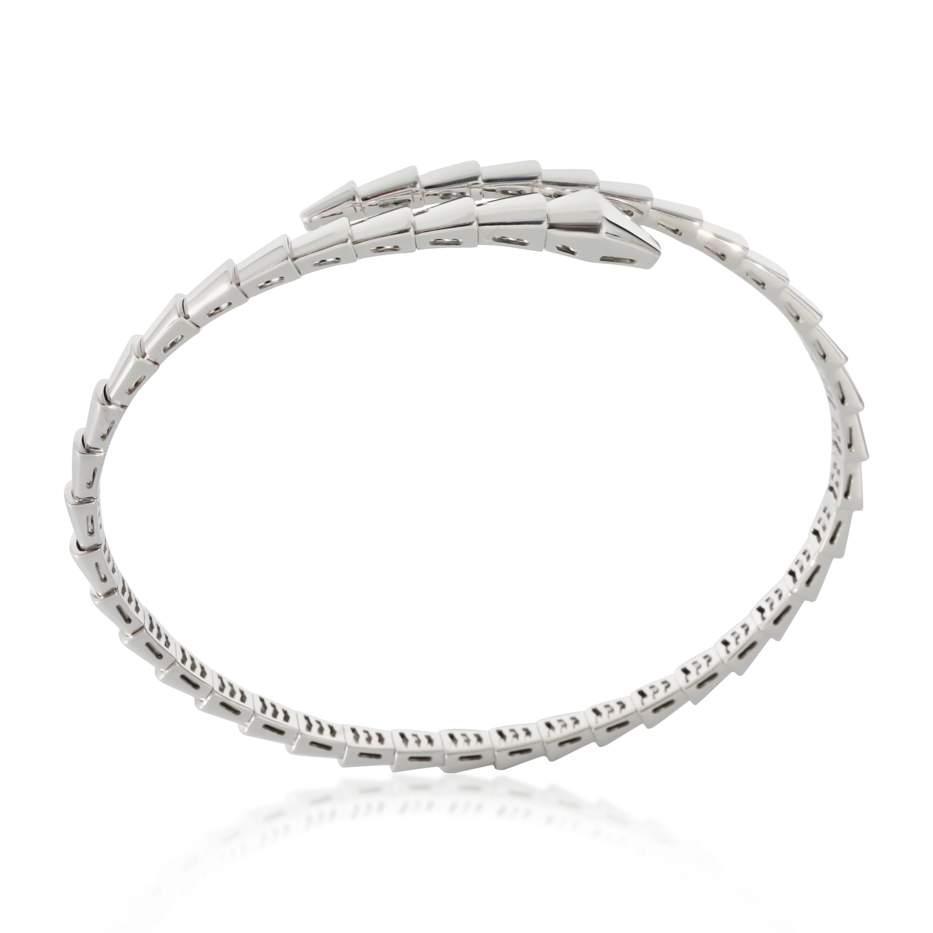 BVLGARI Serpenti Viper Bracelet in 18k White Gold, Size XL - Image 7
