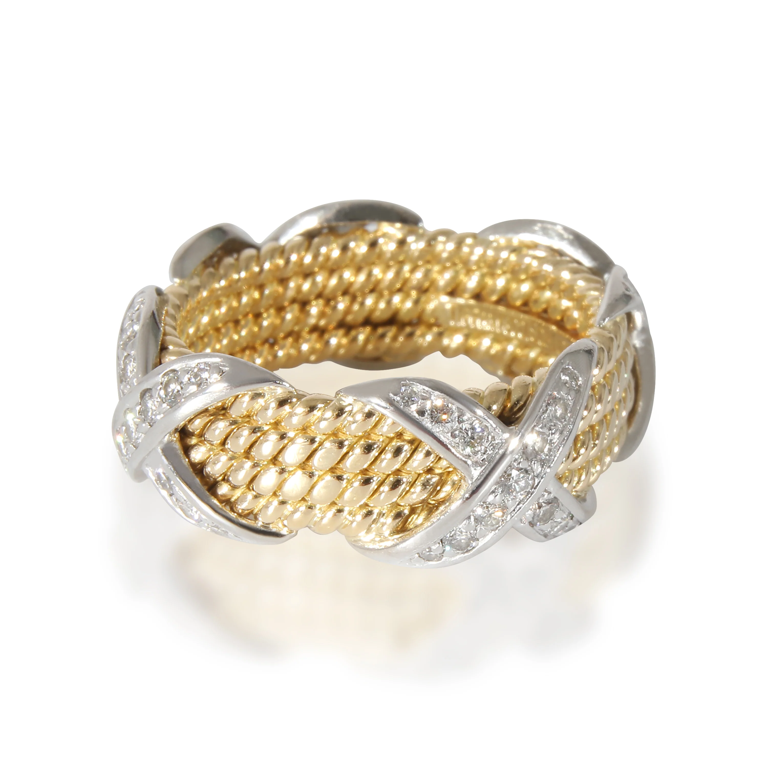 Tiffany & Co. Schlumberger Ring in 18k Yellow Gold/Platinum 0.54 CTW - Image 2