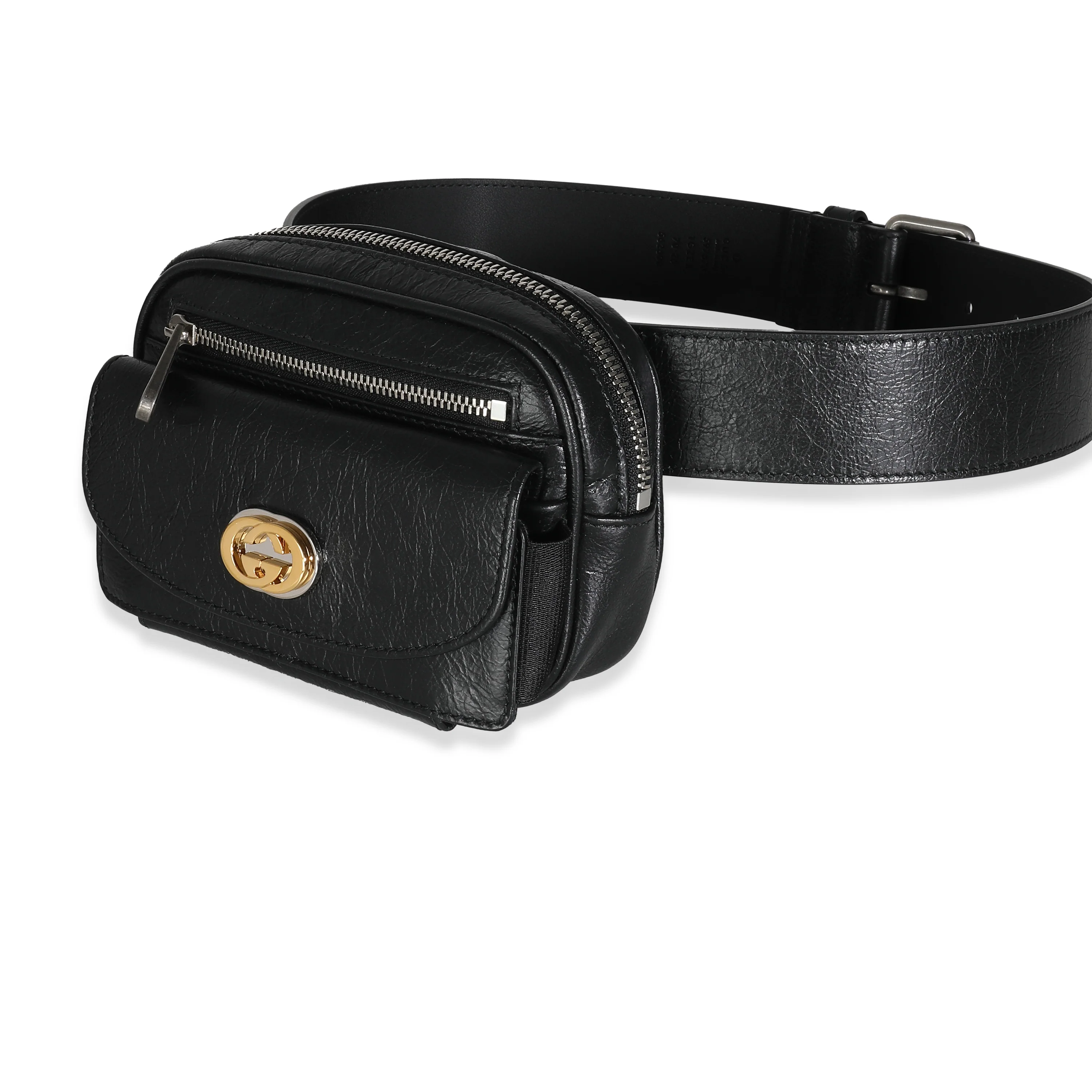 Black Cracked Calfskin Morpheus Belt Bag 70/28 - Image 2
