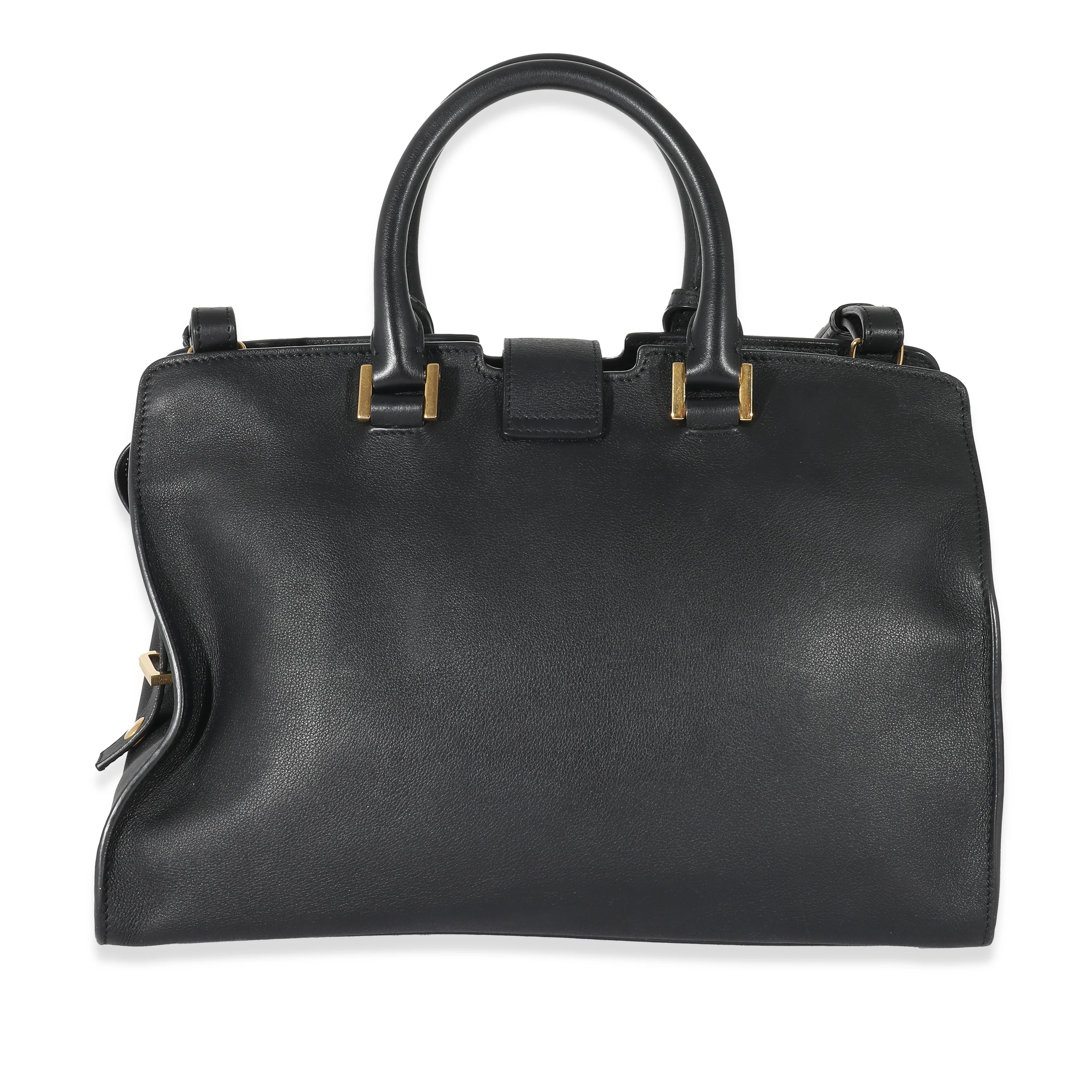 Saint Laurent Black Smooth Calfskin Small Monogram Cabas - Image 3